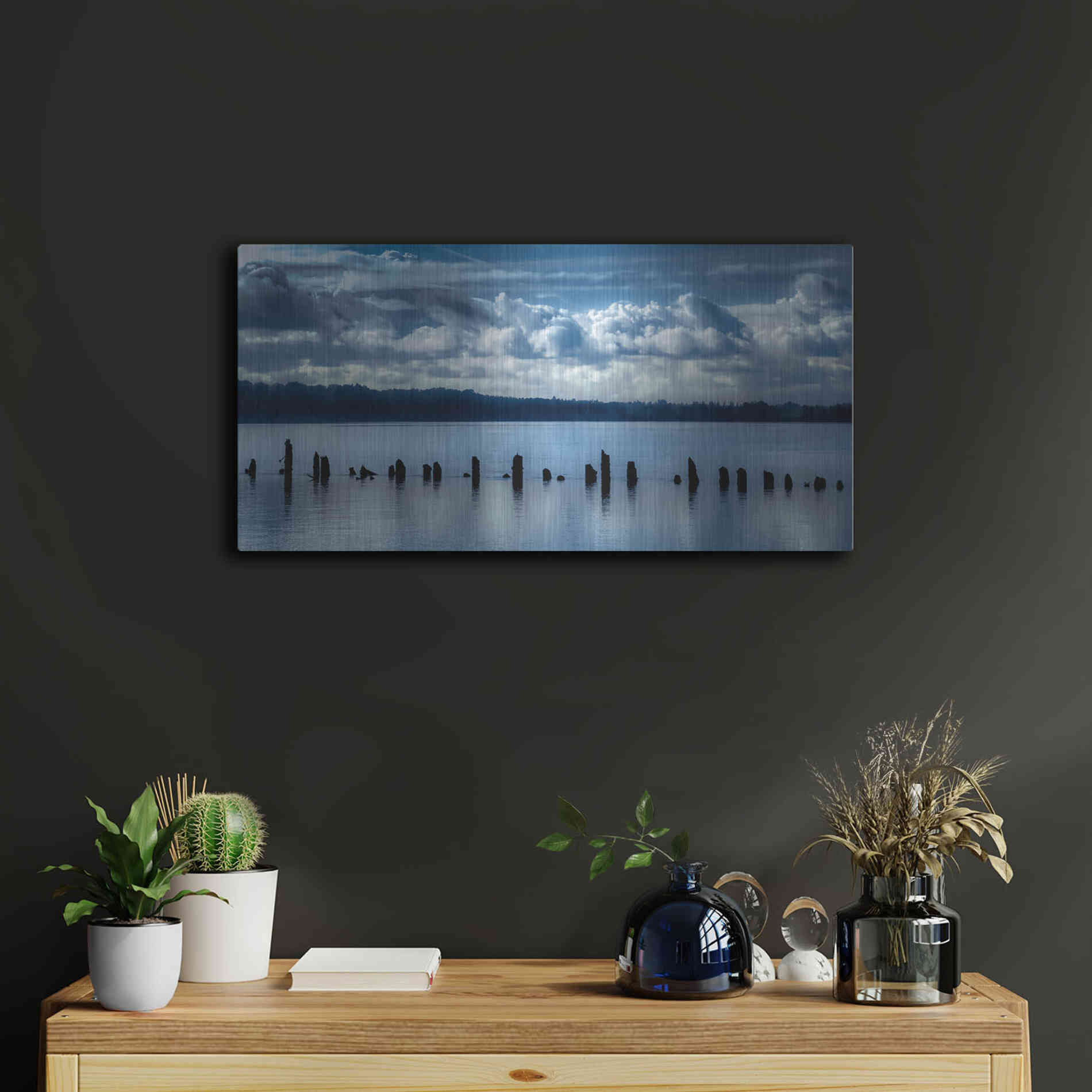 Luxe Metal Art  'Genteel Morning On The River'  by Don Schwartz, Metal Wall Art,24x12