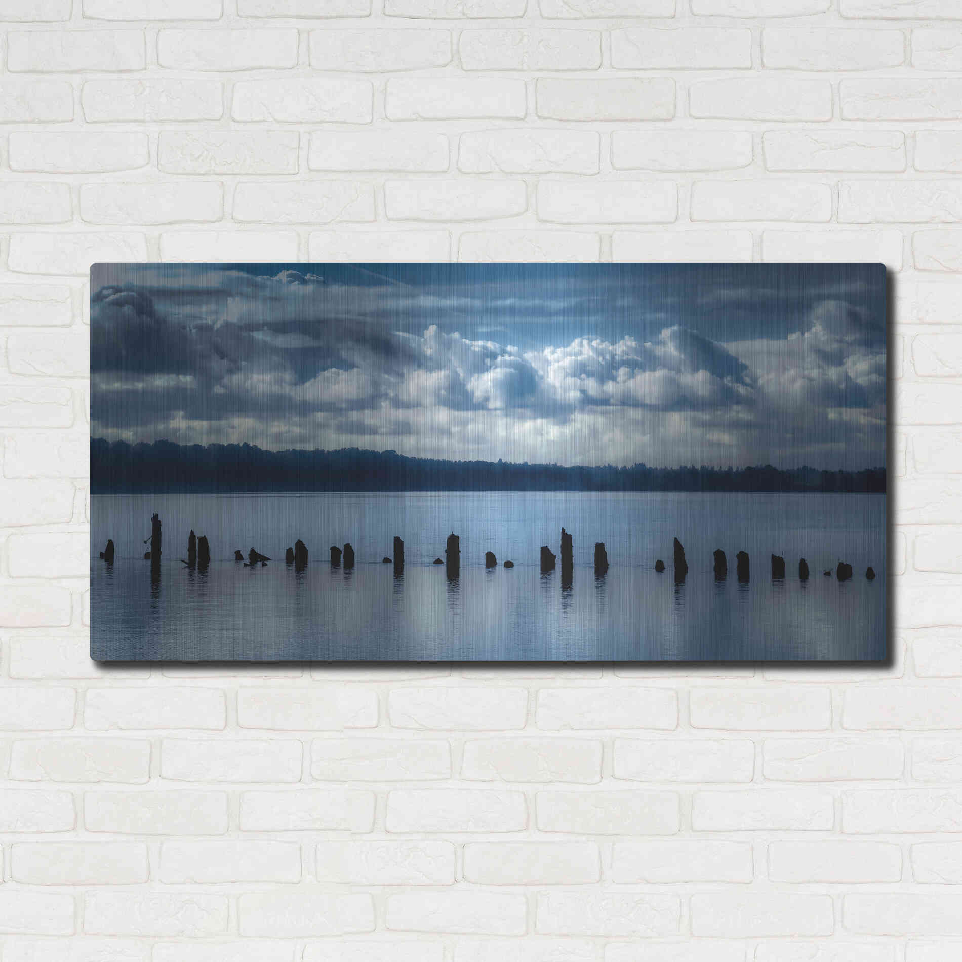 Luxe Metal Art  'Genteel Morning On The River'  by Don Schwartz, Metal Wall Art,48x24
