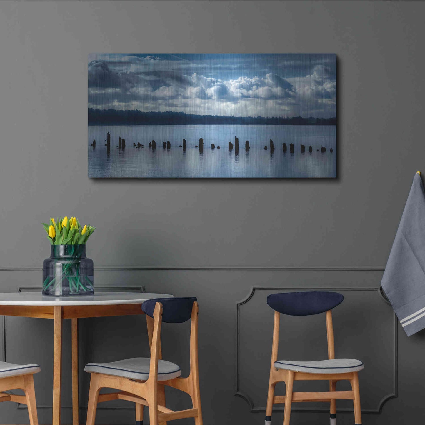 Luxe Metal Art  'Genteel Morning On The River'  by Don Schwartz, Metal Wall Art,48x24