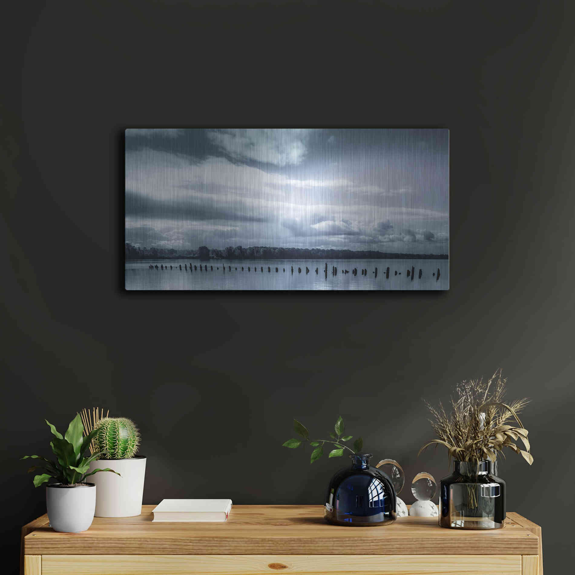 Luxe Metal Art  'Peaceful Morning On The River'  by Don Schwartz, Metal Wall Art,24x12