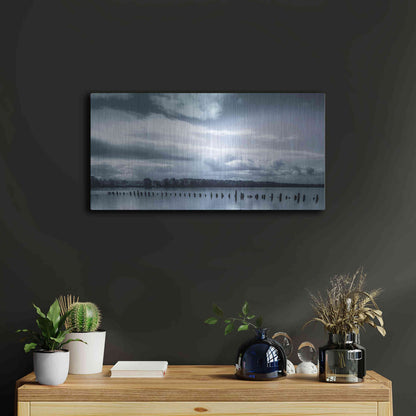 Luxe Metal Art  'Peaceful Morning On The River'  by Don Schwartz, Metal Wall Art,24x12