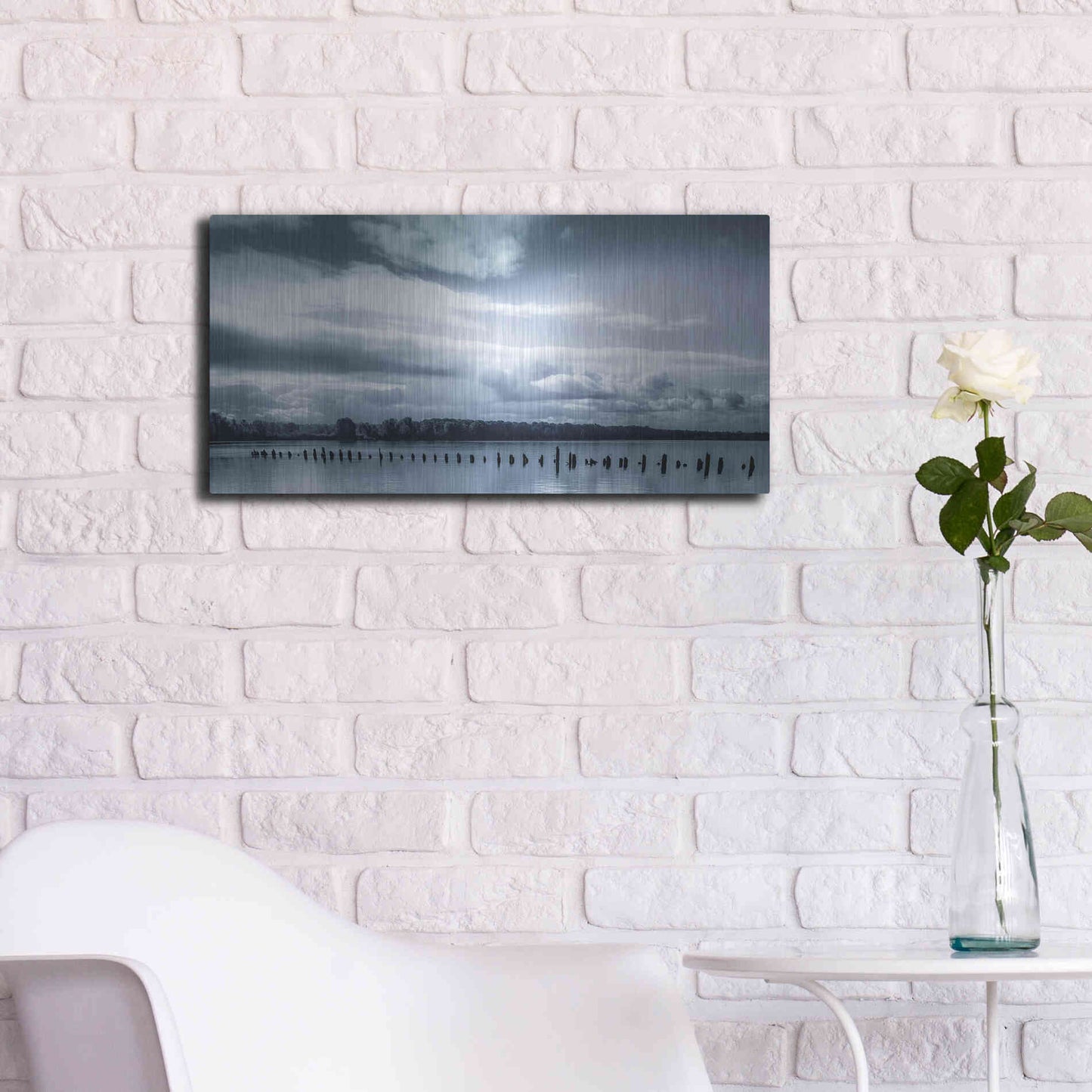 Luxe Metal Art  'Peaceful Morning On The River'  by Don Schwartz, Metal Wall Art,24x12