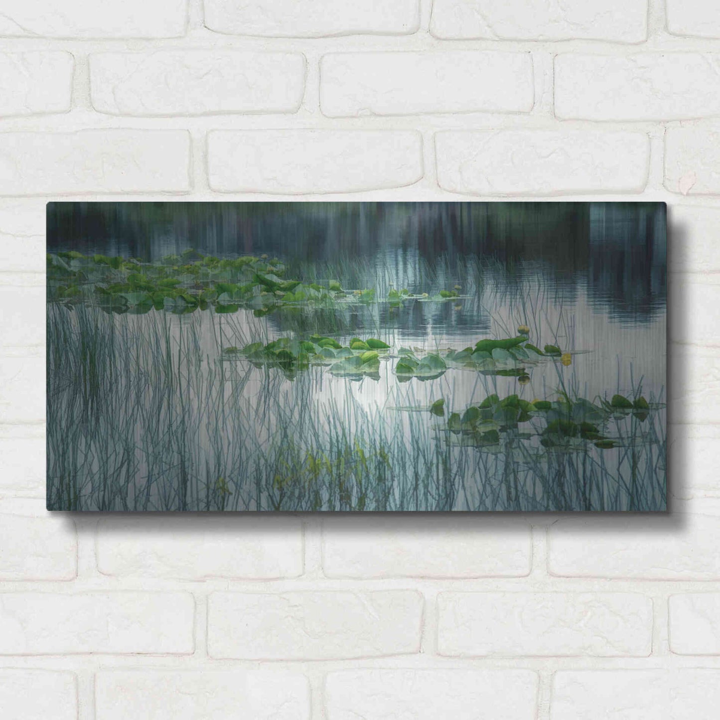 Luxe Metal Art  'Lakeside In Spring'  by Don Schwartz, Metal Wall Art,24x12