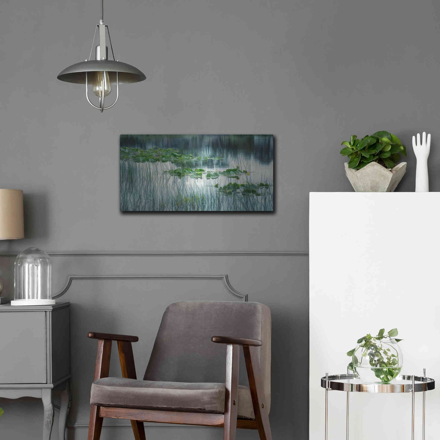 Luxe Metal Art  'Lakeside In Spring'  by Don Schwartz, Metal Wall Art,24x12