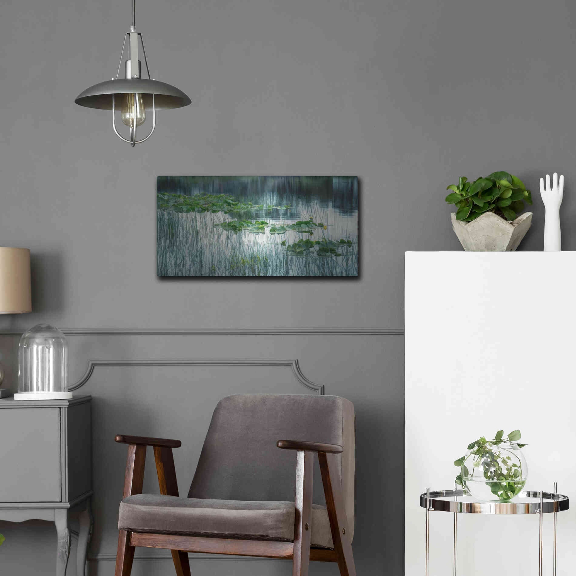 Luxe Metal Art  'Lakeside In Spring'  by Don Schwartz, Metal Wall Art,24x12