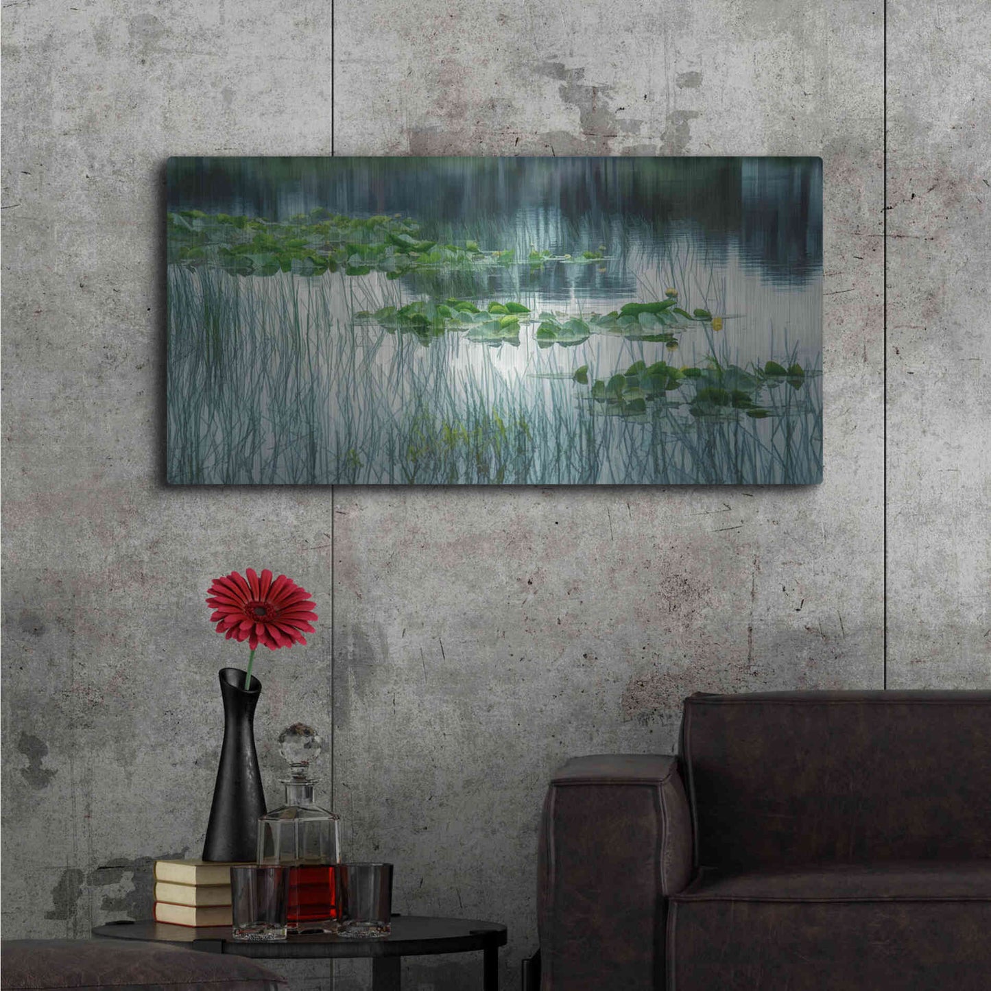 Luxe Metal Art  'Lakeside In Spring'  by Don Schwartz, Metal Wall Art,48x24