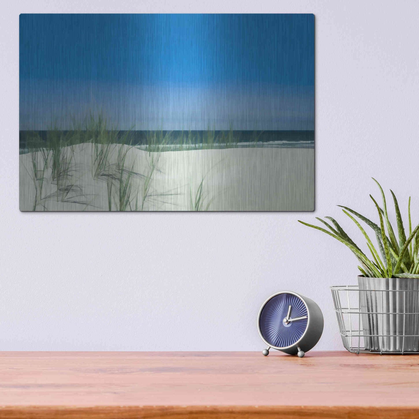 Luxe Metal Art  'Sunlit Coastal Dunes'  by Don Schwartz, Metal Wall Art,16x12