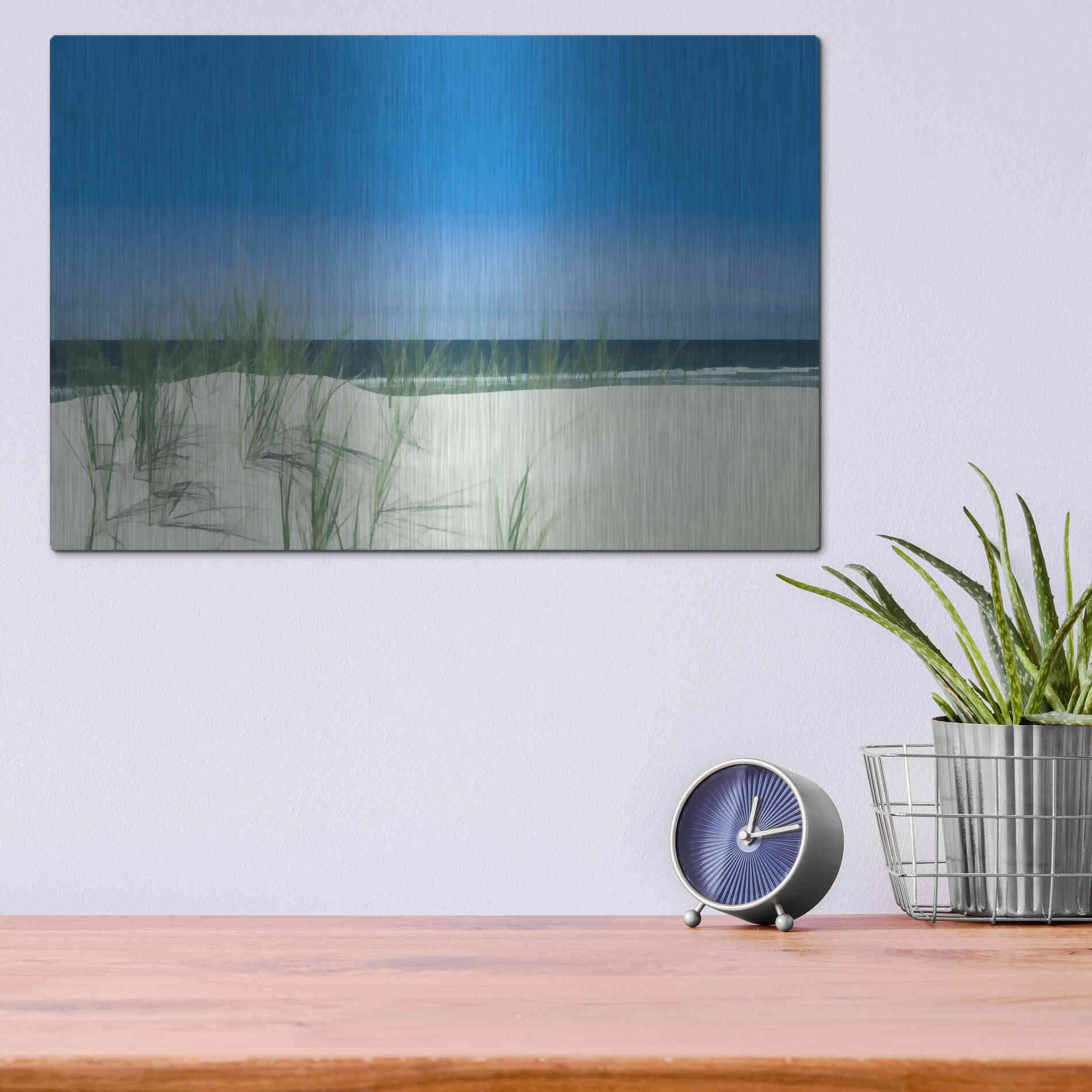Luxe Metal Art  'Sunlit Coastal Dunes'  by Don Schwartz, Metal Wall Art,16x12