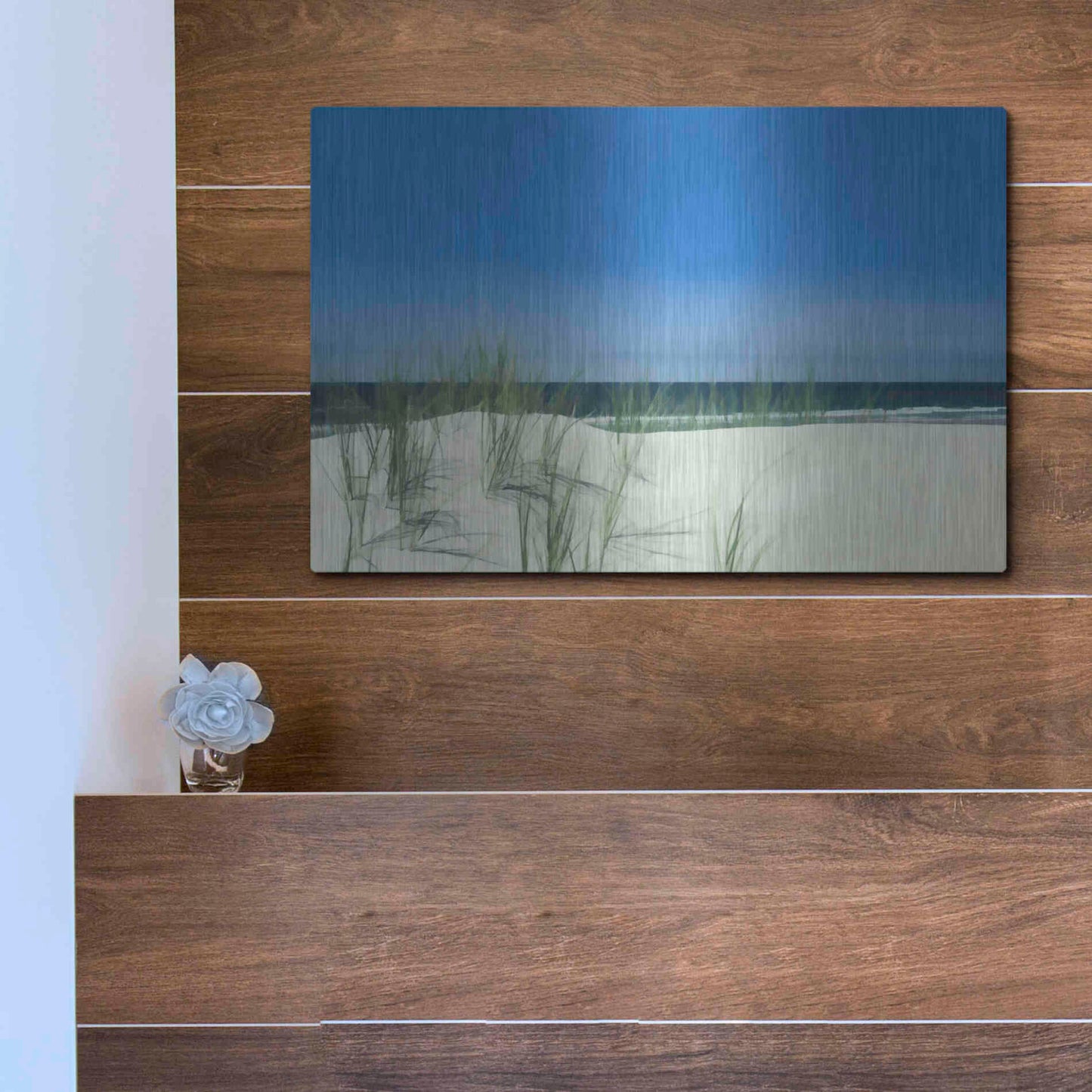 Luxe Metal Art  'Sunlit Coastal Dunes'  by Don Schwartz, Metal Wall Art,16x12