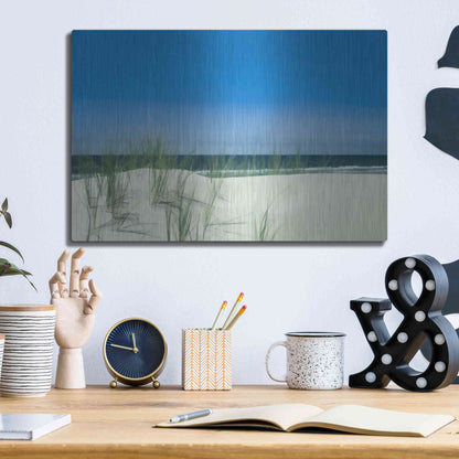 Luxe Metal Art  'Sunlit Coastal Dunes'  by Don Schwartz, Metal Wall Art,16x12