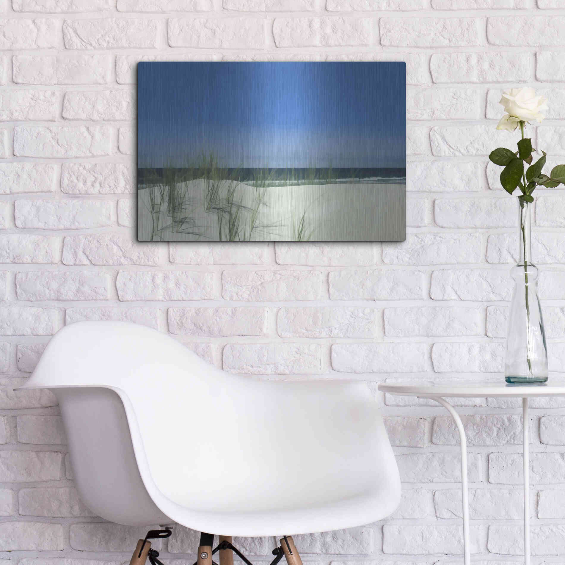 Luxe Metal Art  'Sunlit Coastal Dunes'  by Don Schwartz, Metal Wall Art,24x16