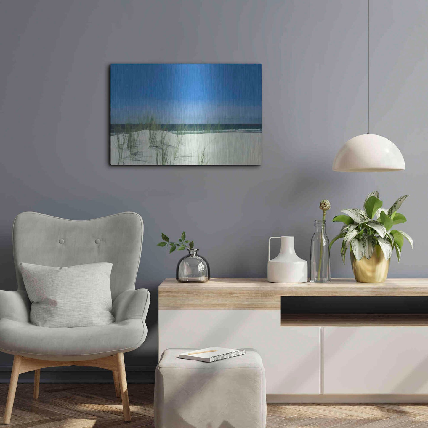Luxe Metal Art  'Sunlit Coastal Dunes'  by Don Schwartz, Metal Wall Art,24x16