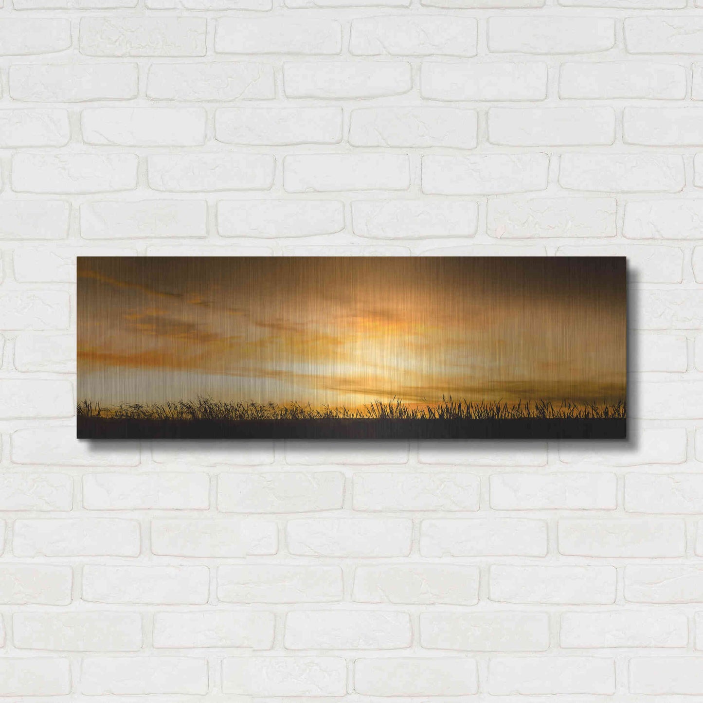 Luxe Metal Art  'Pastoral Sunrise'  by Don Schwartz, Metal Wall Art,36x12