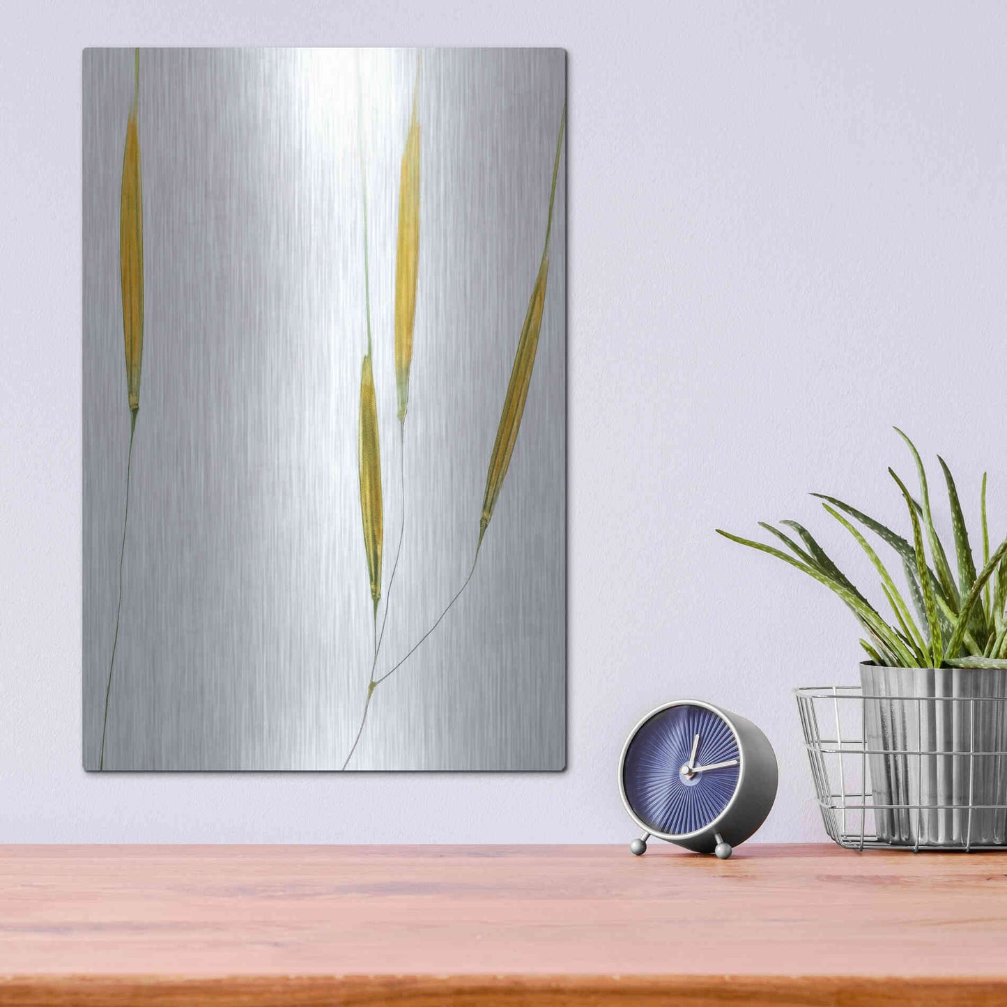 Luxe Metal Art  'Delicate Grasses'  by Don Schwartz, Metal Wall Art,12x16