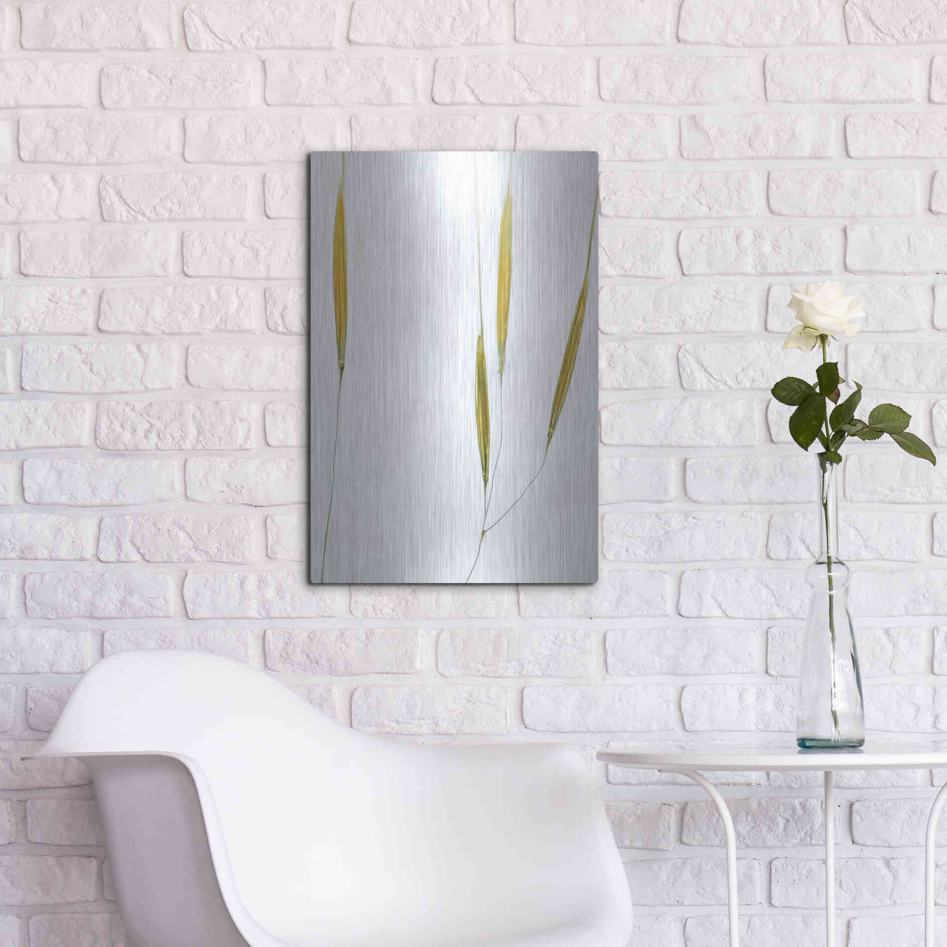 Luxe Metal Art  'Delicate Grasses'  by Don Schwartz, Metal Wall Art,16x24