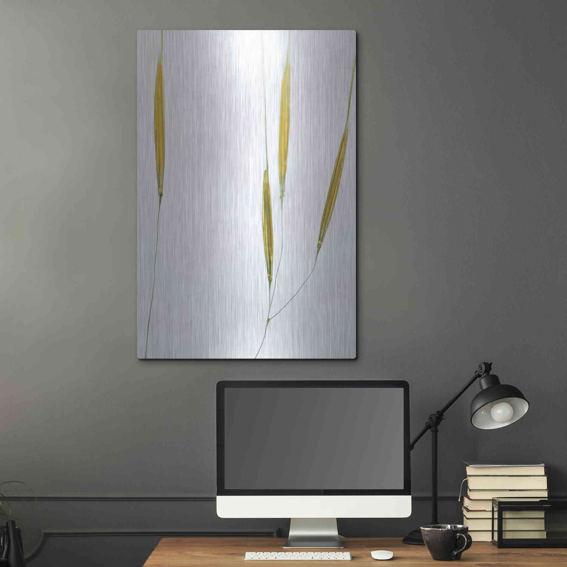Luxe Metal Art  'Delicate Grasses'  by Don Schwartz, Metal Wall Art,24x36