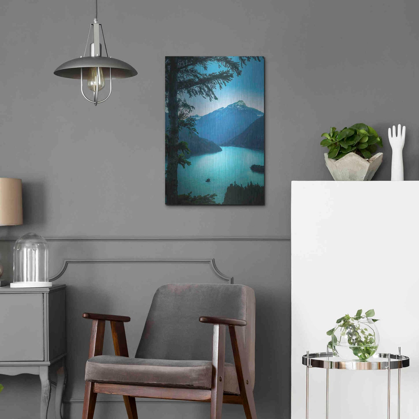 Luxe Metal Art  'Above The Lake'  by Don Schwartz, Metal Wall Art,16x24