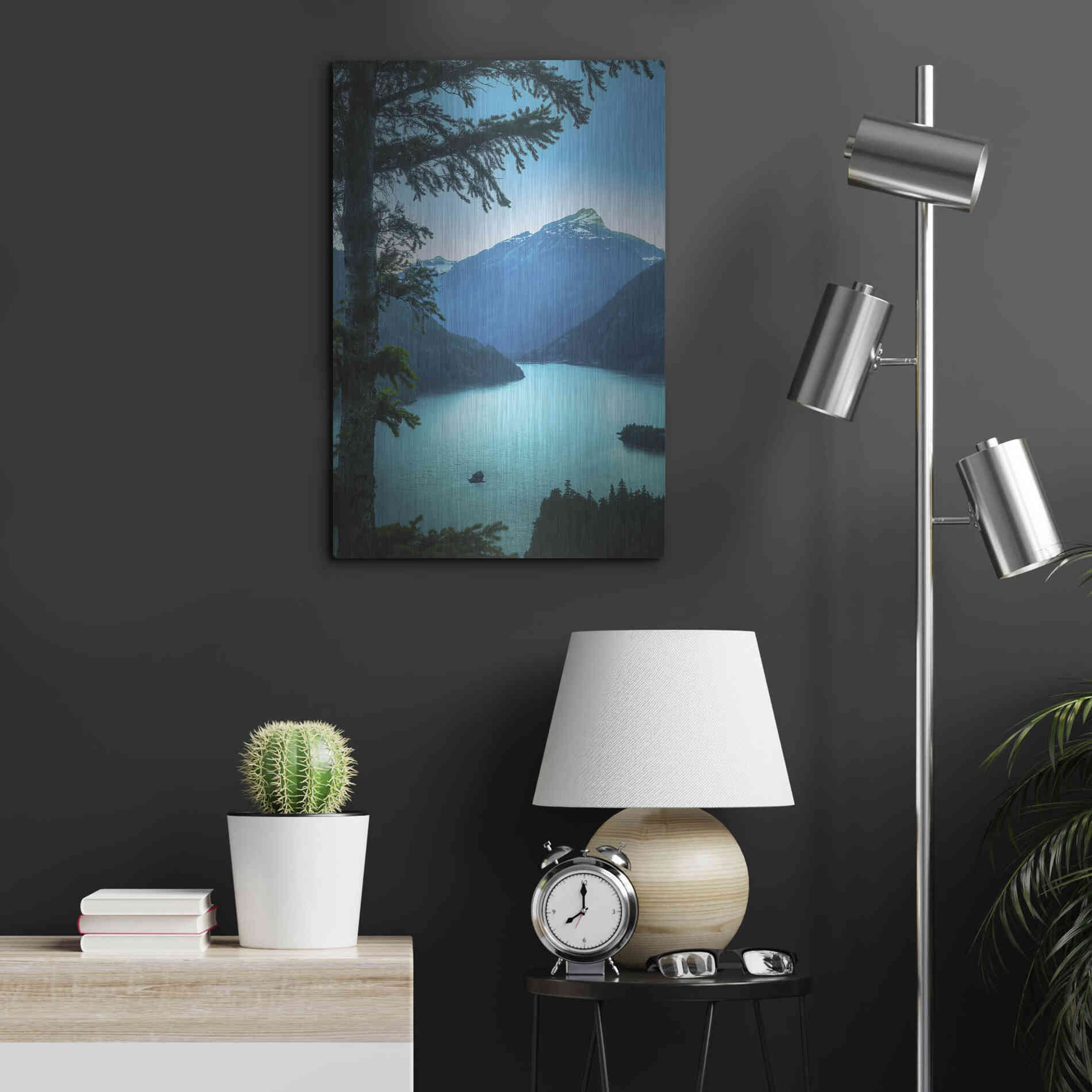 Luxe Metal Art  'Above The Lake'  by Don Schwartz, Metal Wall Art,16x24