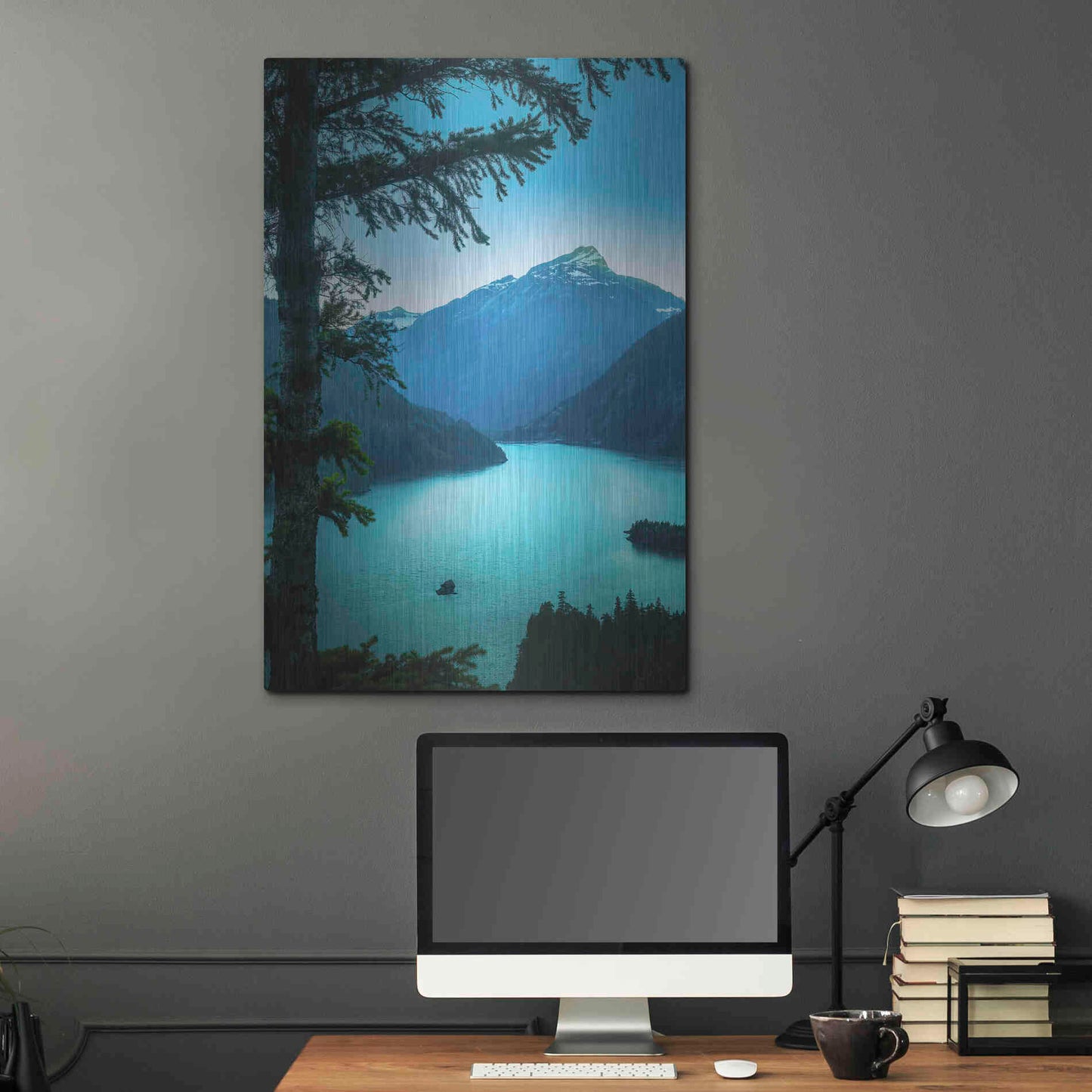 Luxe Metal Art  'Above The Lake'  by Don Schwartz, Metal Wall Art,24x36