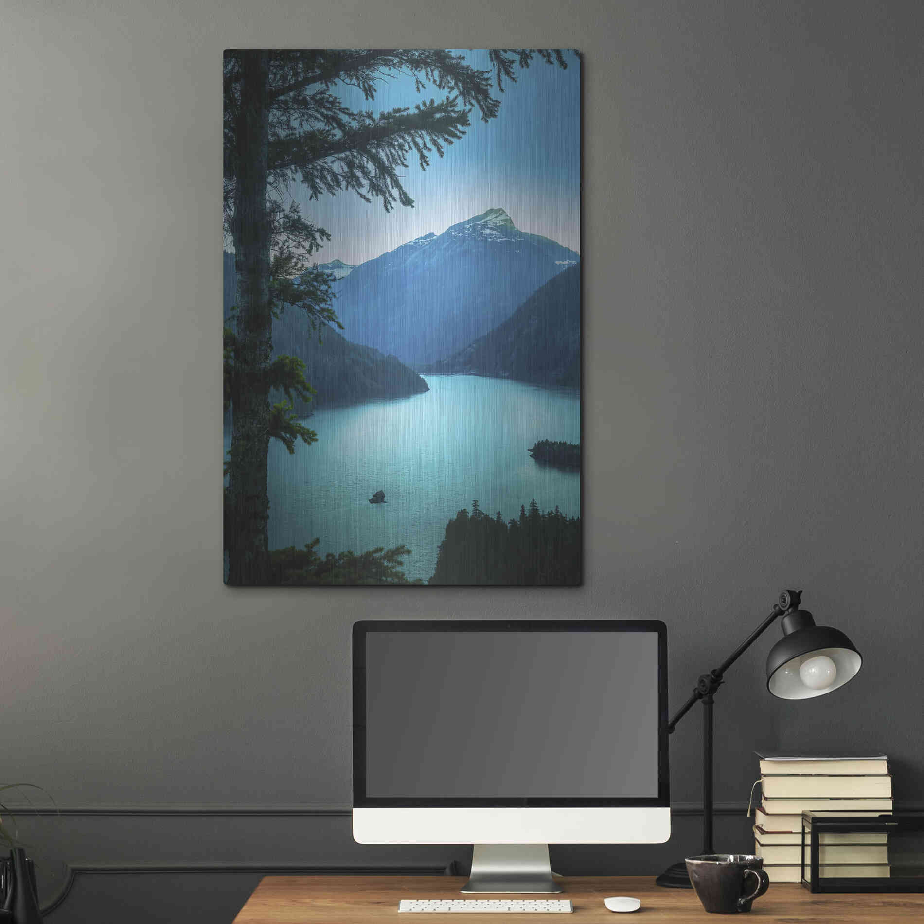 Luxe Metal Art  'Above The Lake'  by Don Schwartz, Metal Wall Art,24x36