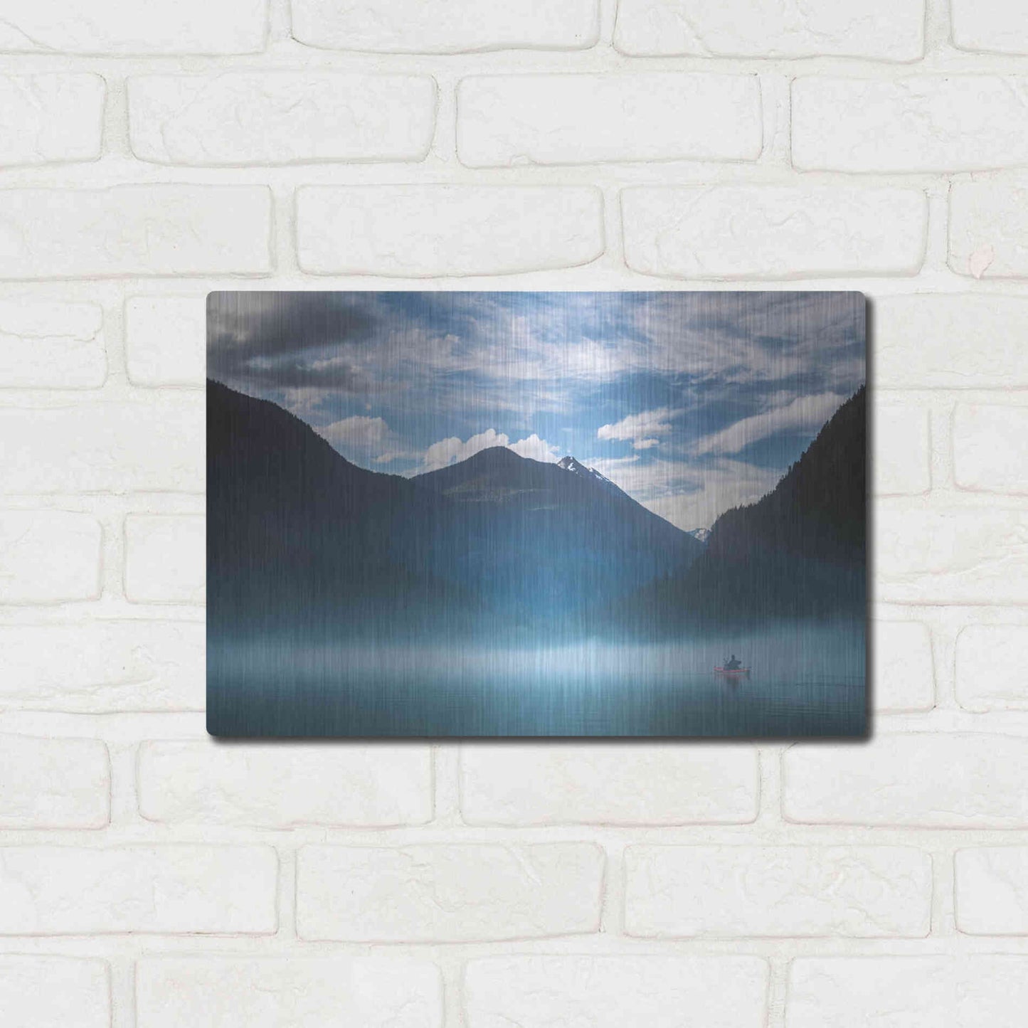 Luxe Metal Art  'Paddling Into The Mist'  by Don Schwartz, Metal Wall Art,16x12