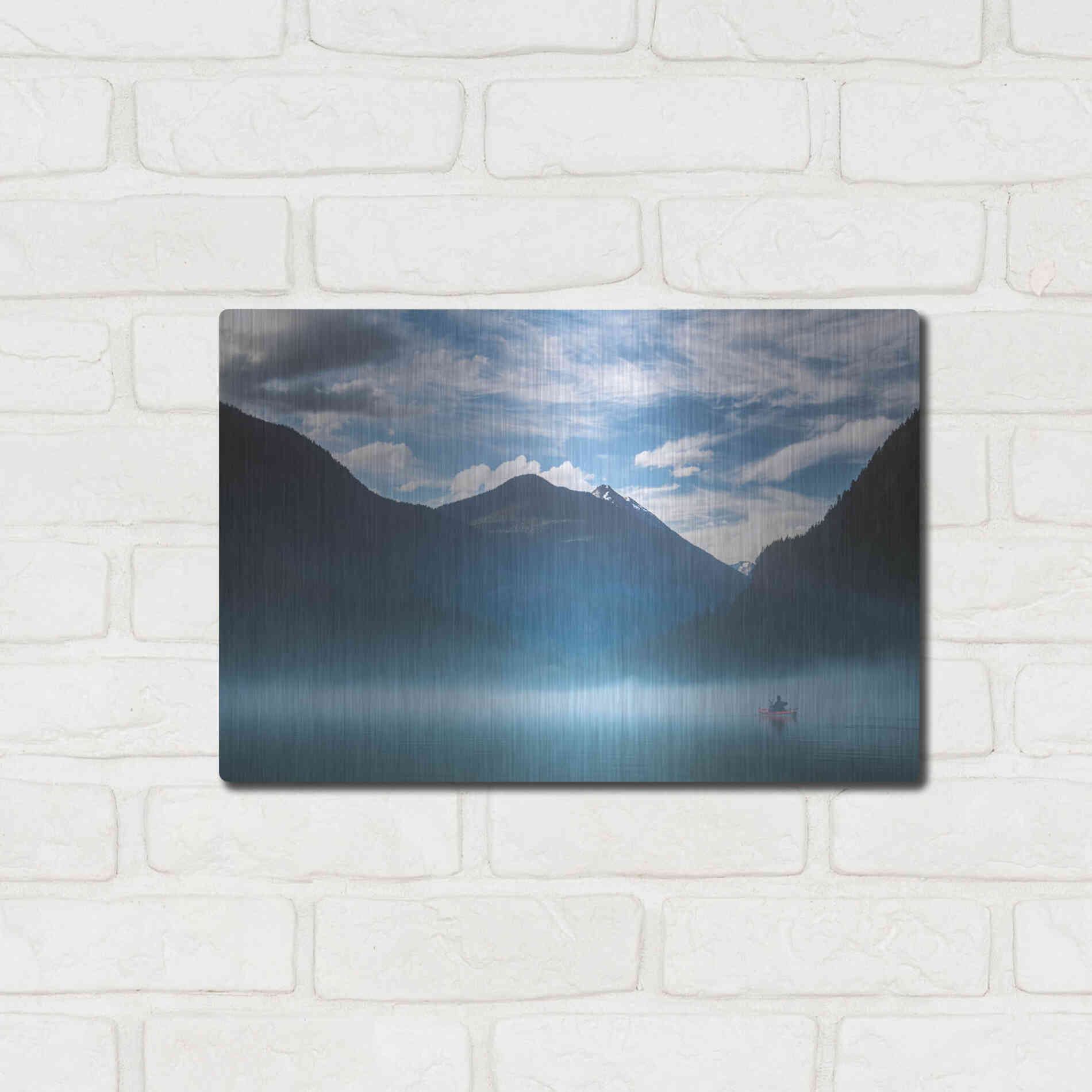 Luxe Metal Art  'Paddling Into The Mist'  by Don Schwartz, Metal Wall Art,16x12