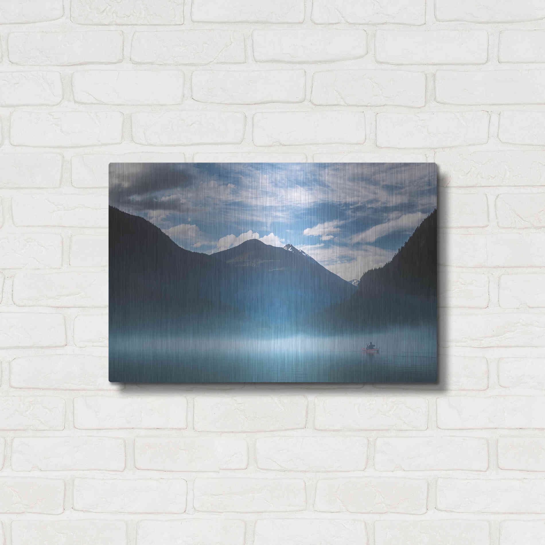 Luxe Metal Art  'Paddling Into The Mist'  by Don Schwartz, Metal Wall Art,24x16