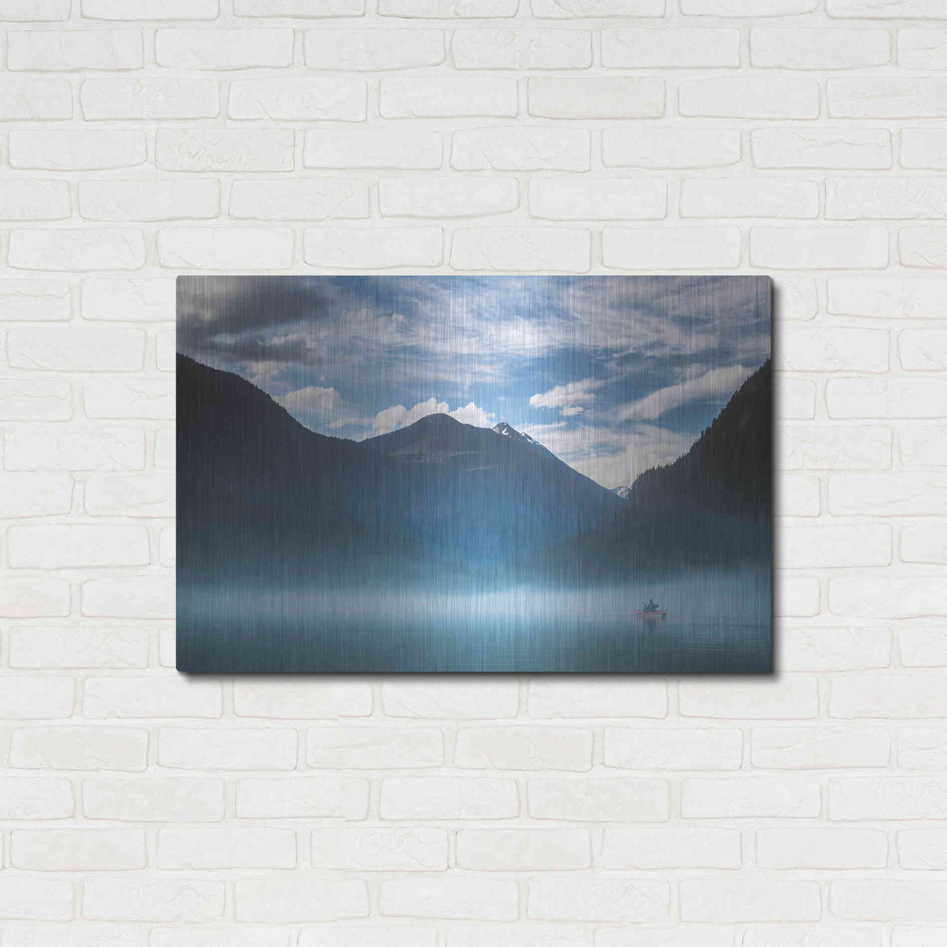 Luxe Metal Art  'Paddling Into The Mist'  by Don Schwartz, Metal Wall Art,36x24