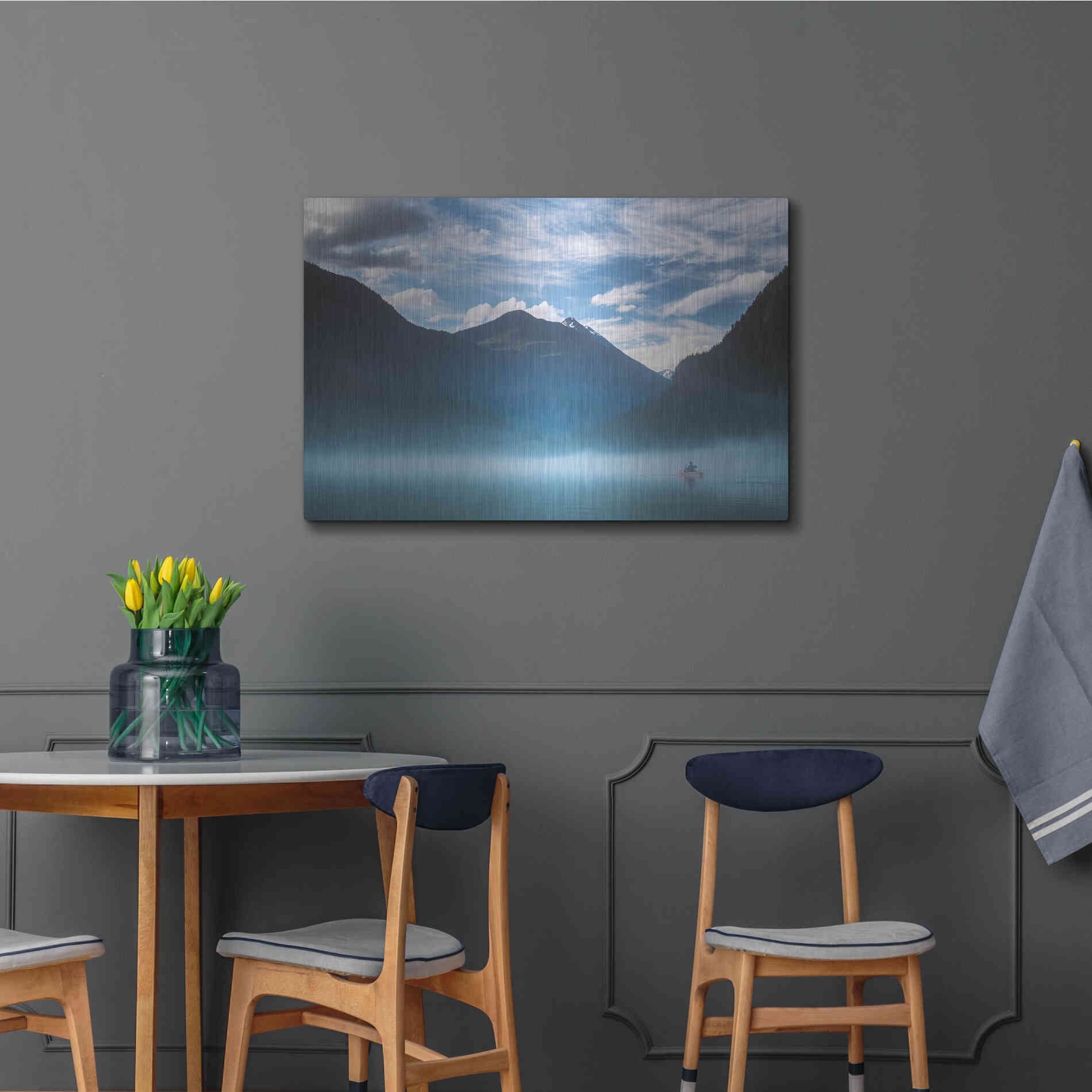 Luxe Metal Art  'Paddling Into The Mist'  by Don Schwartz, Metal Wall Art,36x24