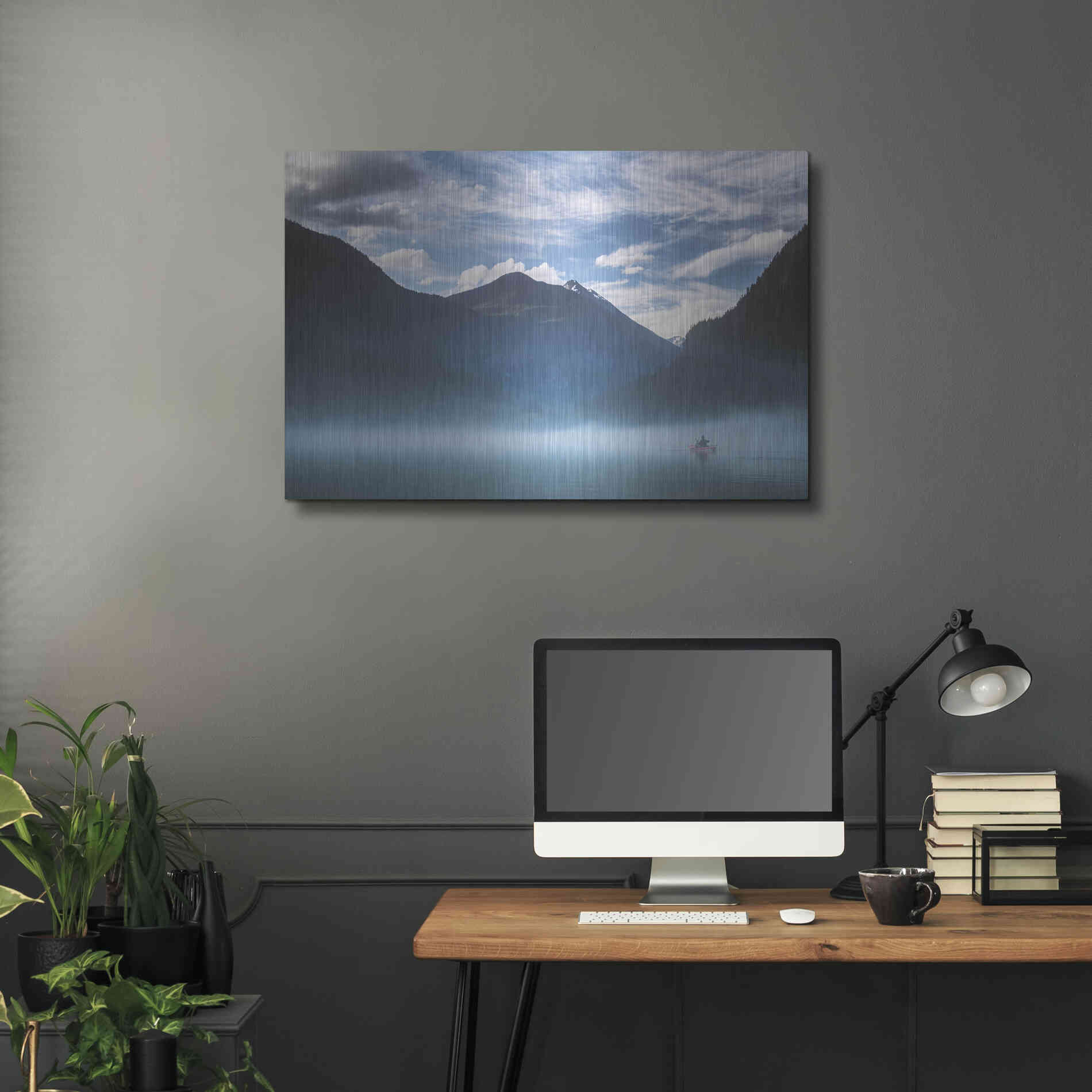 Luxe Metal Art  'Paddling Into The Mist'  by Don Schwartz, Metal Wall Art,36x24