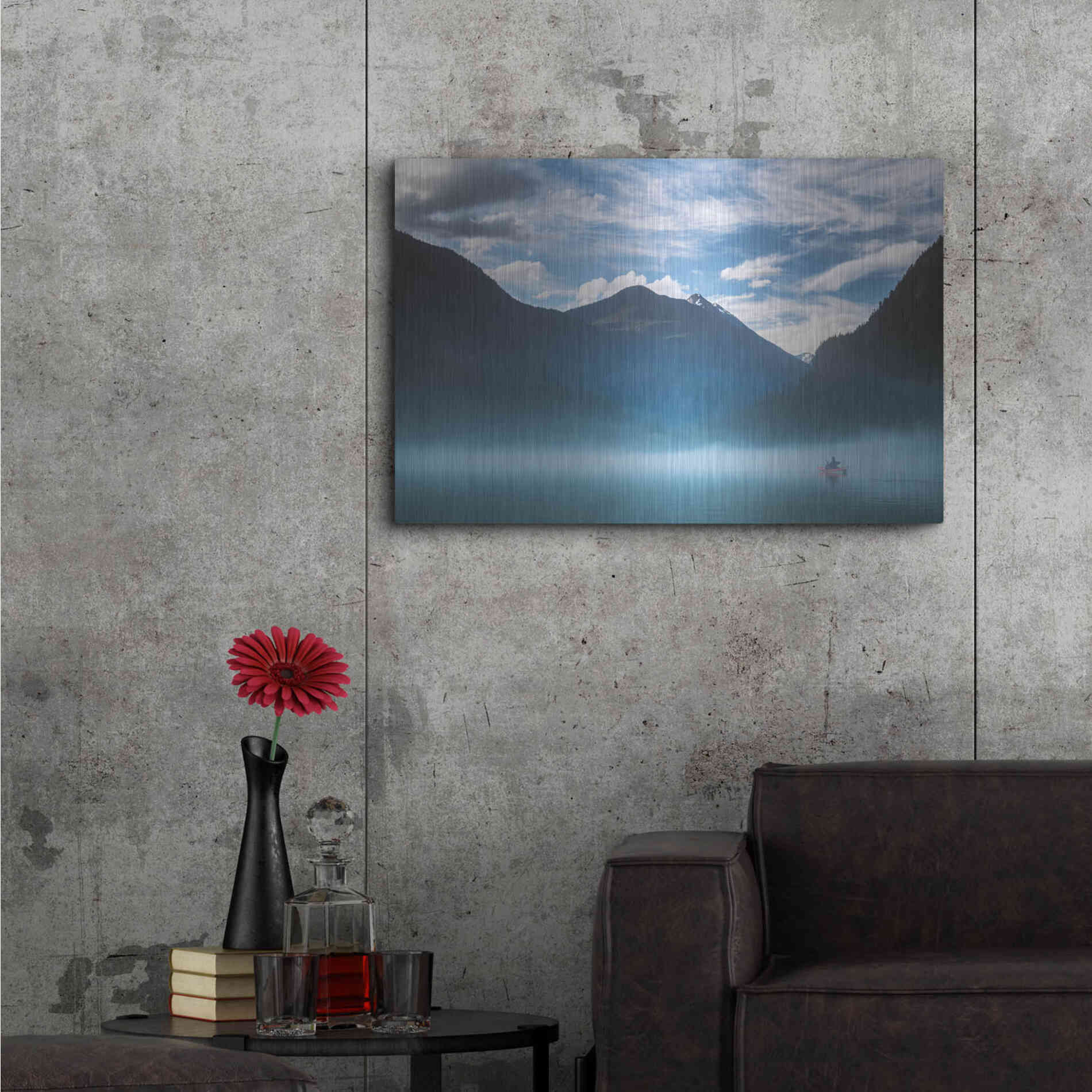 Luxe Metal Art  'Paddling Into The Mist'  by Don Schwartz, Metal Wall Art,36x24