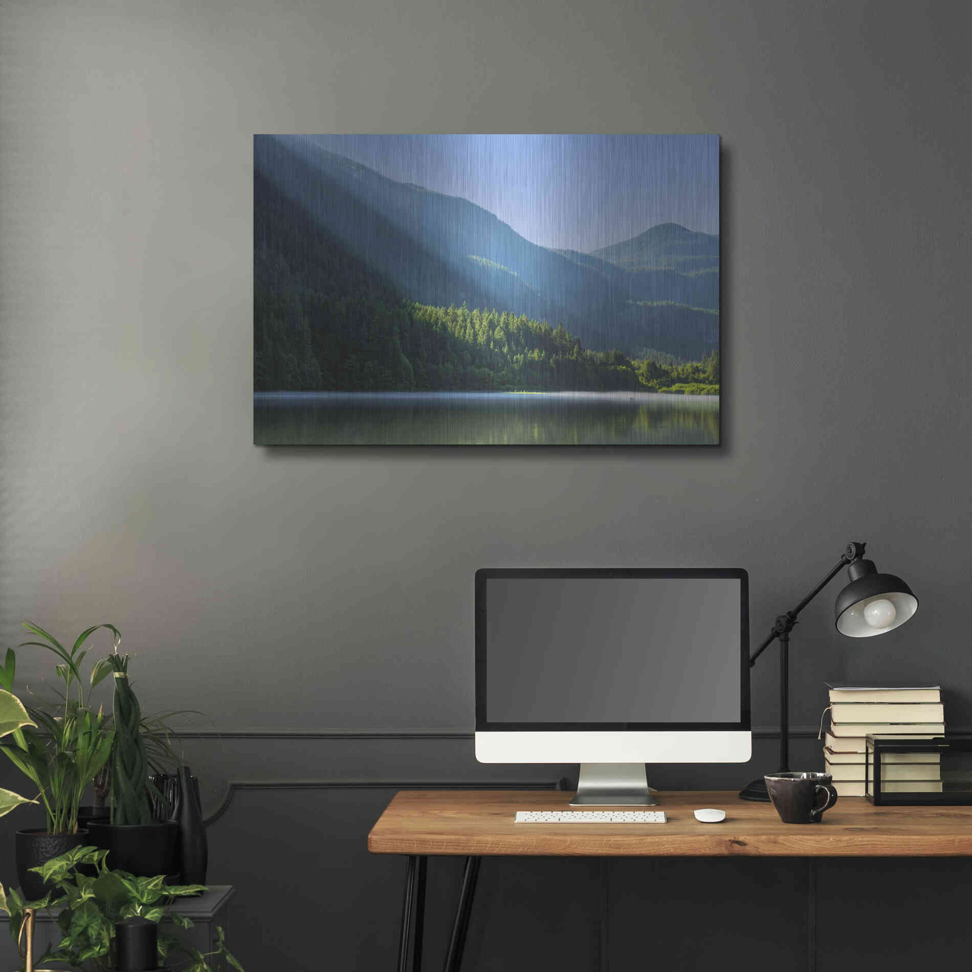 Luxe Metal Art  'Morning Rays Streak Across The Mountainside'  by Don Schwartz, Metal Wall Art,36x24