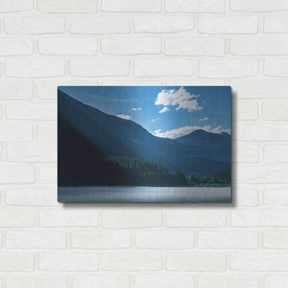 Luxe Metal Art 'Morning Rays Streak Across The Mountainside' by Don Schwartz, Metal Wall Art,24x16