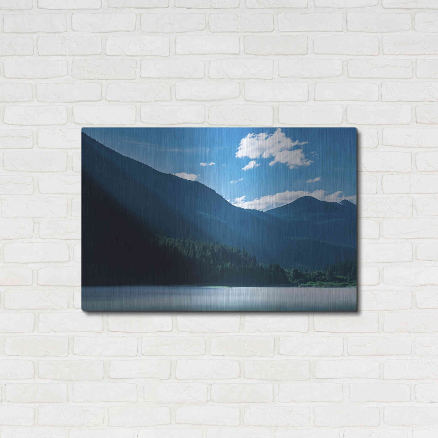 Luxe Metal Art 'Morning Rays Streak Across The Mountainside' by Don Schwartz, Metal Wall Art,36x24