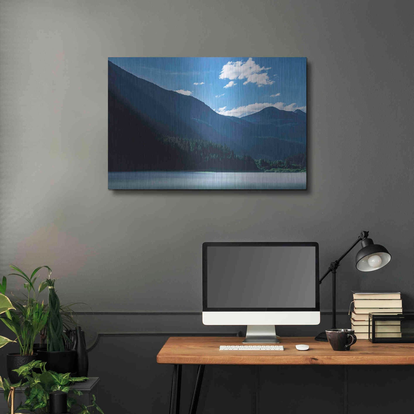 Luxe Metal Art 'Morning Rays Streak Across The Mountainside' by Don Schwartz, Metal Wall Art,36x24