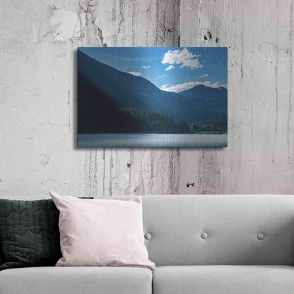 Luxe Metal Art 'Morning Rays Streak Across The Mountainside' by Don Schwartz, Metal Wall Art,36x24