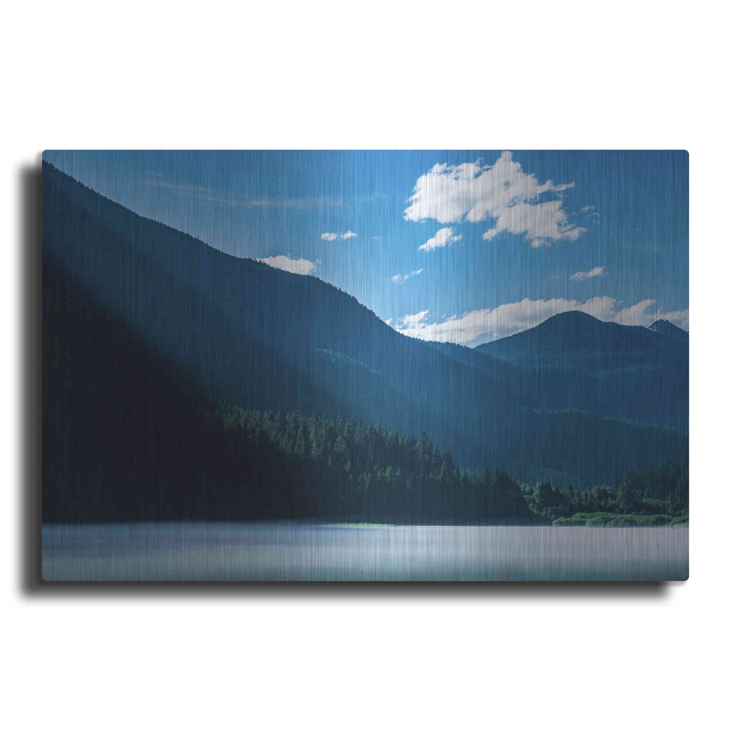 Luxe Metal Art 'Morning Rays Streak Across The Mountainside' by Don Schwartz, Metal Wall Art