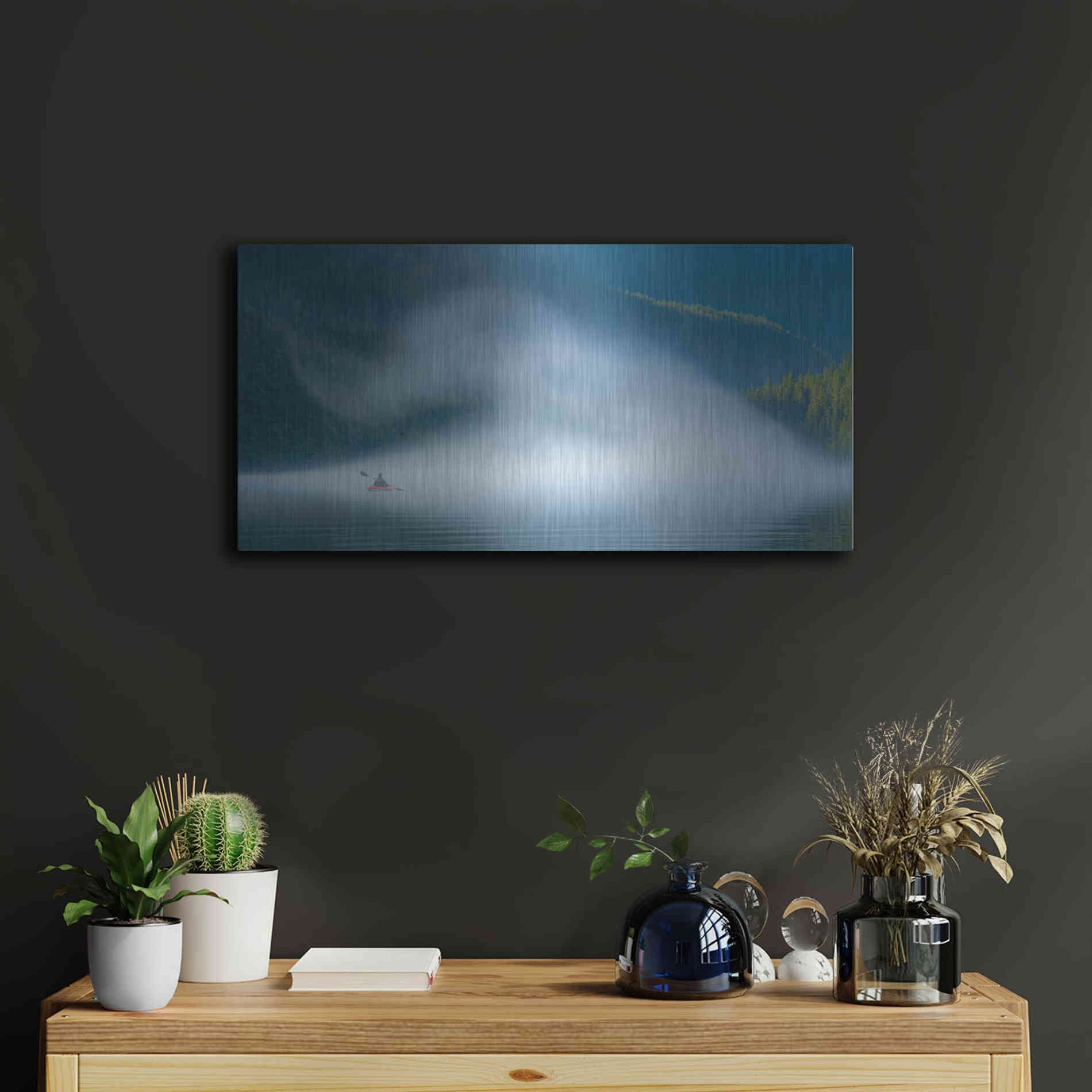 Luxe Metal Art  'Into The Swirl'  by Don Schwartz, Metal Wall Art,24x12