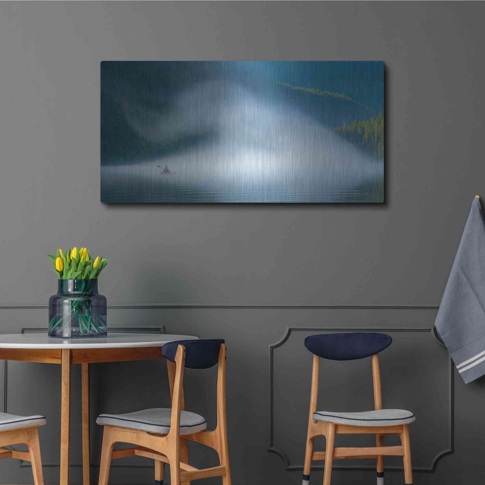 Luxe Metal Art  'Into The Swirl'  by Don Schwartz, Metal Wall Art,48x24