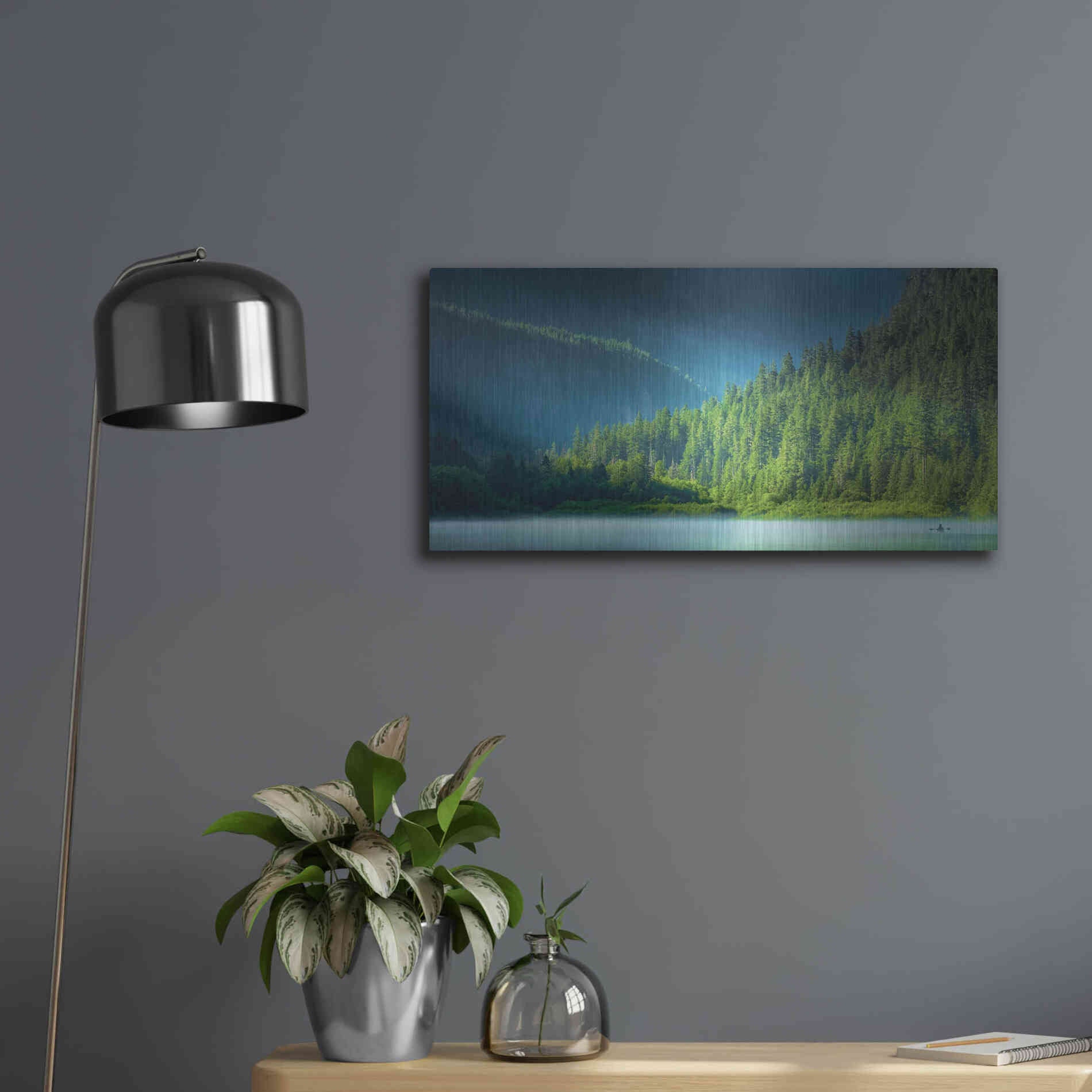 Luxe Metal Art  'Serene Paddle'  by Don Schwartz, Metal Wall Art,24x12