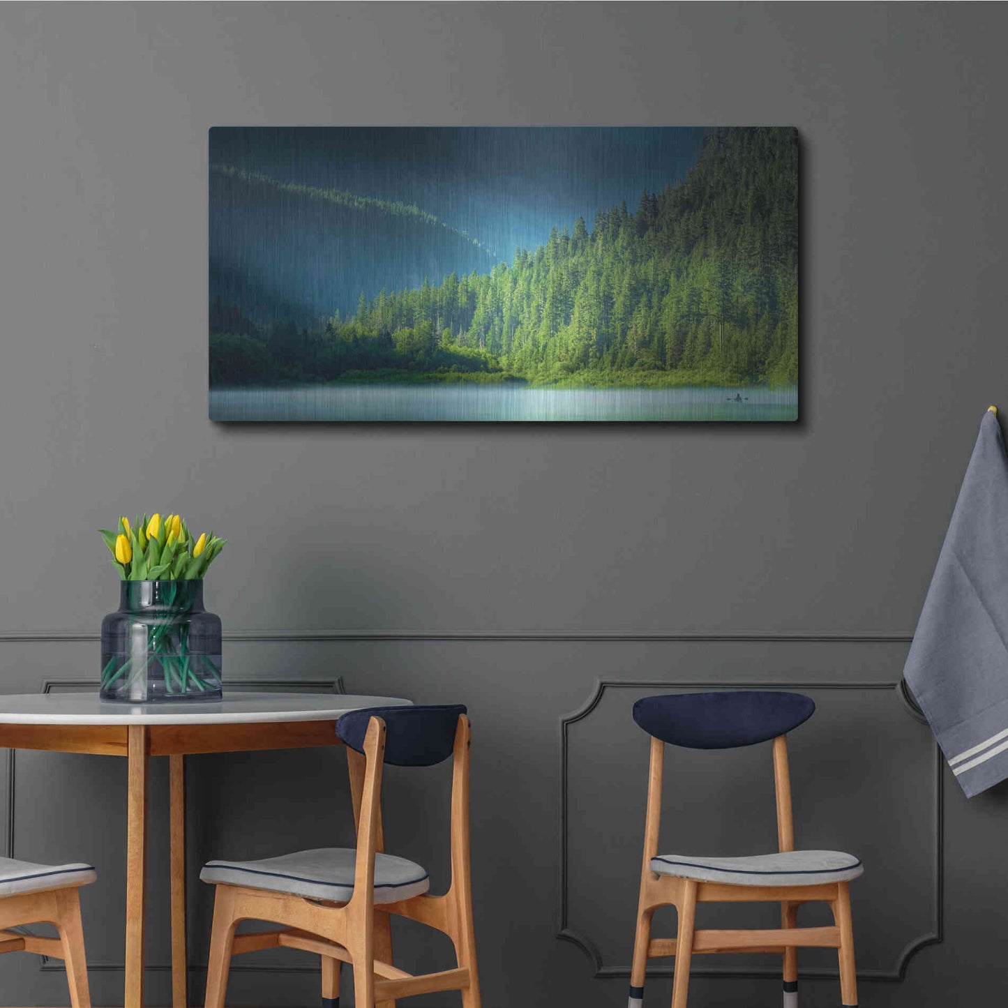 Luxe Metal Art  'Serene Paddle'  by Don Schwartz, Metal Wall Art,48x24