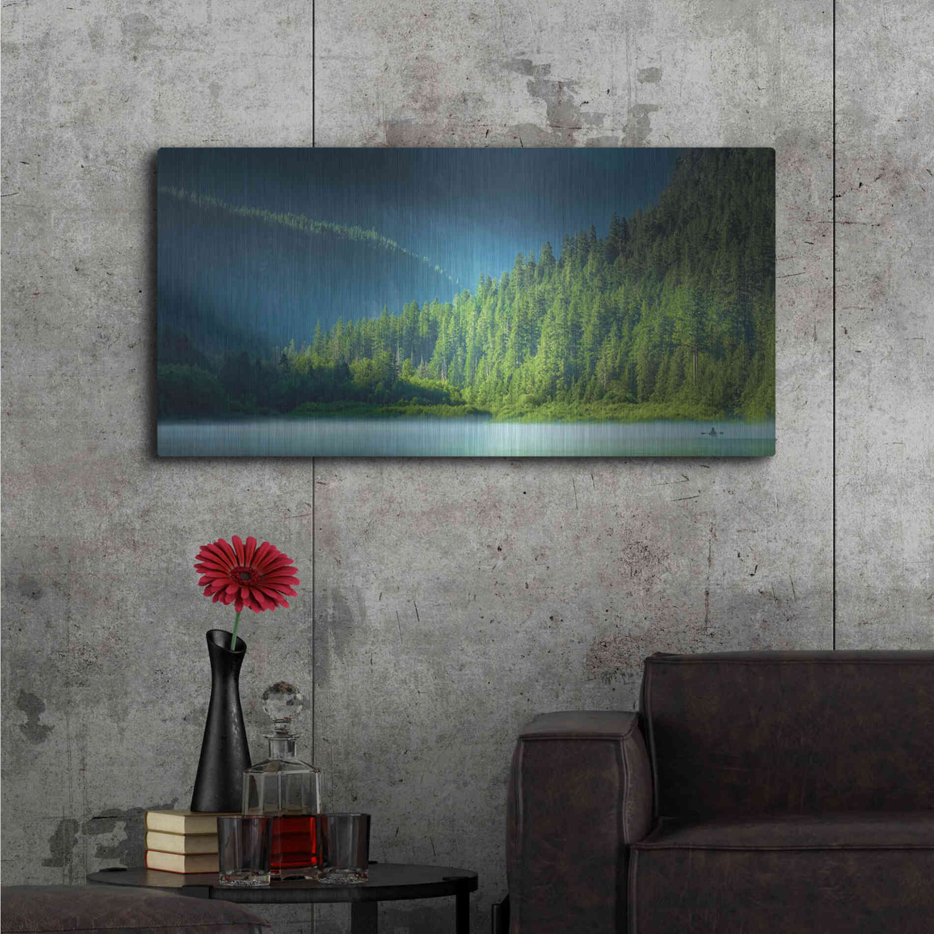 Luxe Metal Art  'Serene Paddle'  by Don Schwartz, Metal Wall Art,48x24