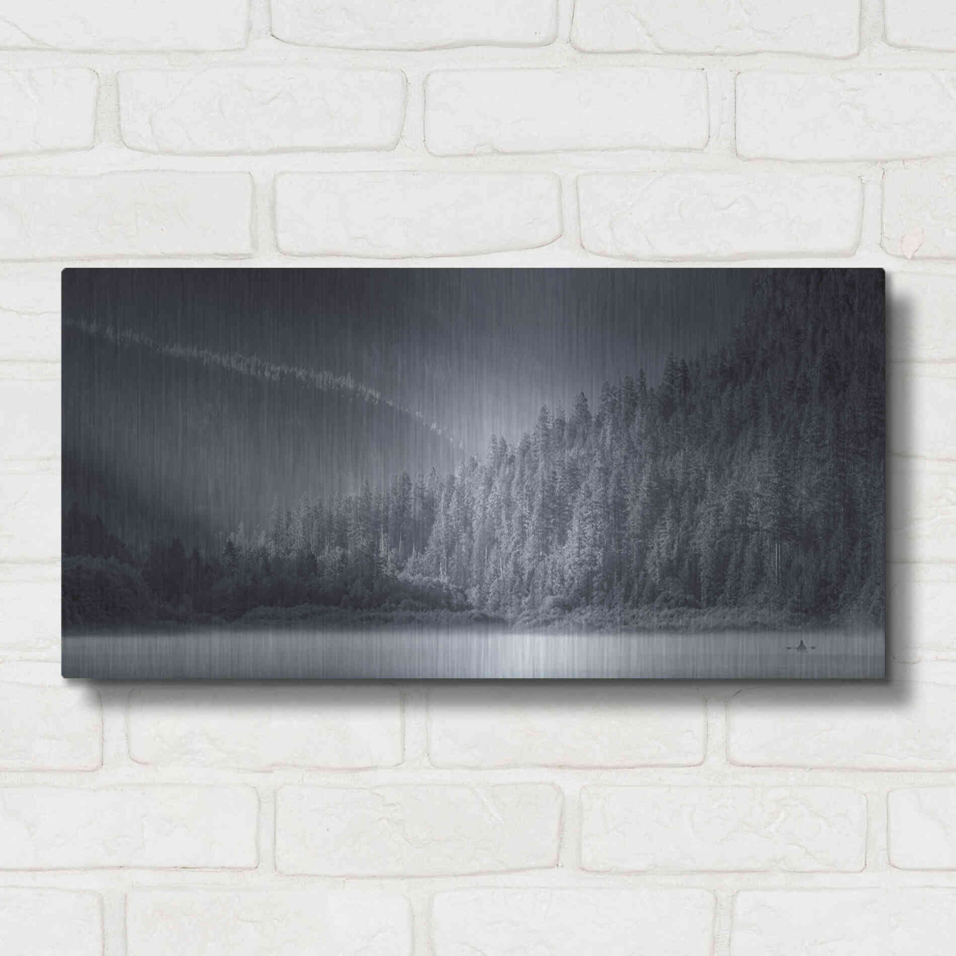 Luxe Metal Art  'Serene Paddle Ii'  by Don Schwartz, Metal Wall Art,24x12