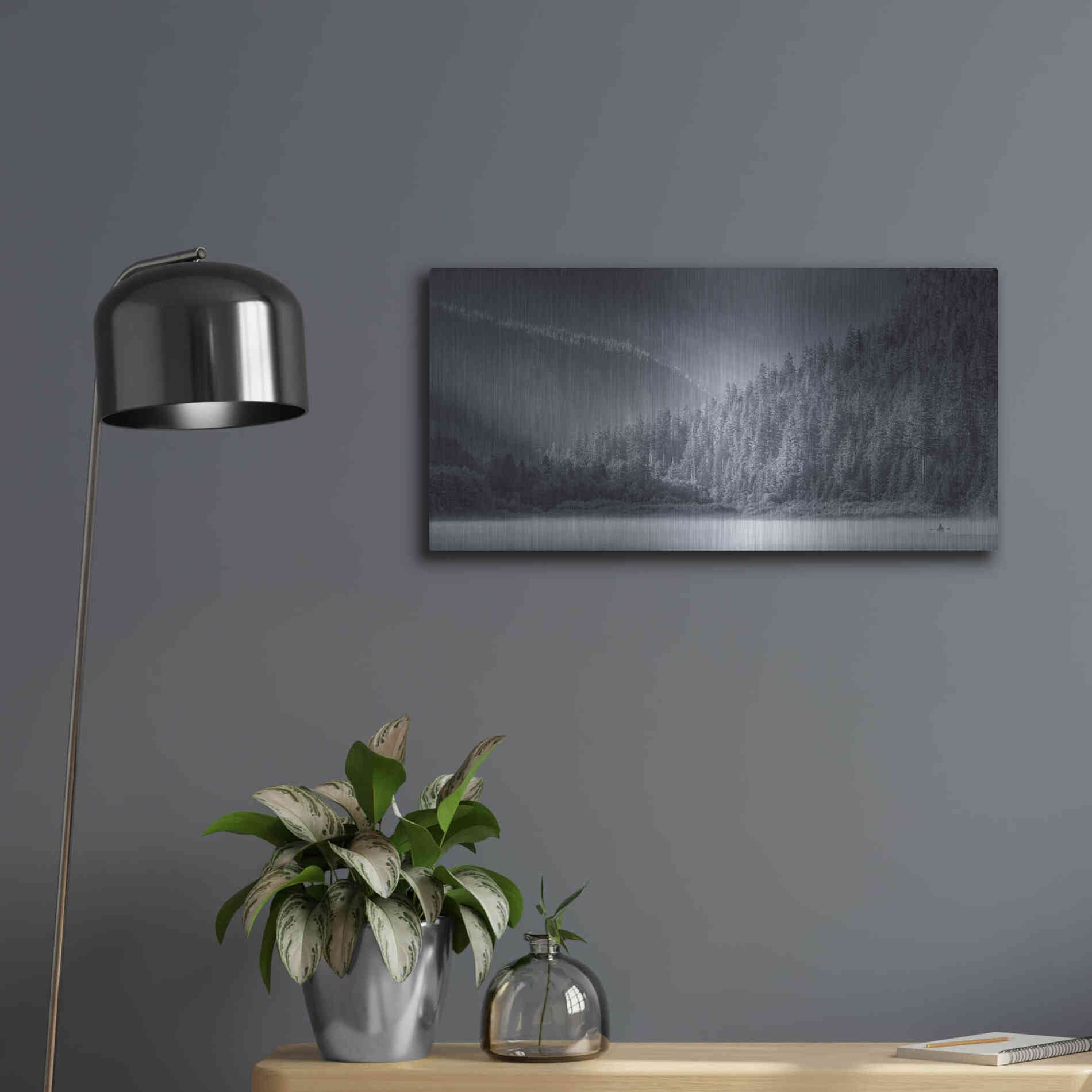 Luxe Metal Art  'Serene Paddle Ii'  by Don Schwartz, Metal Wall Art,24x12