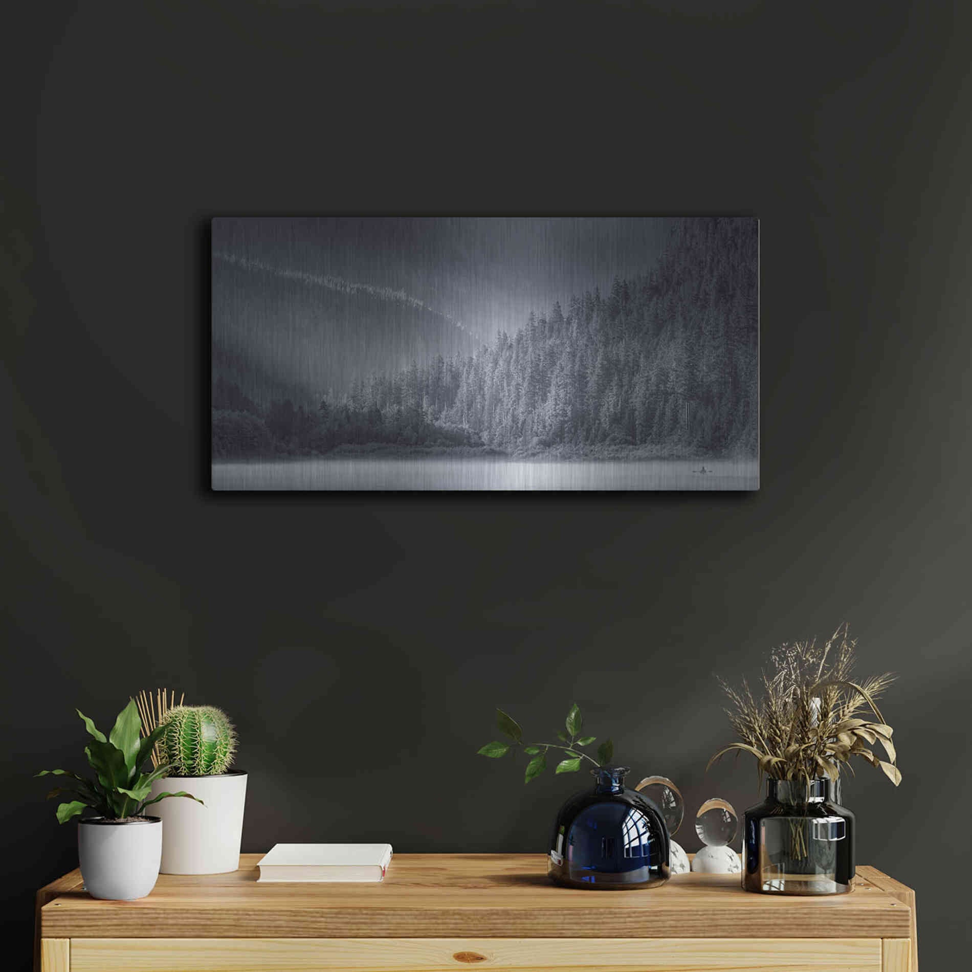 Luxe Metal Art  'Serene Paddle Ii'  by Don Schwartz, Metal Wall Art,24x12