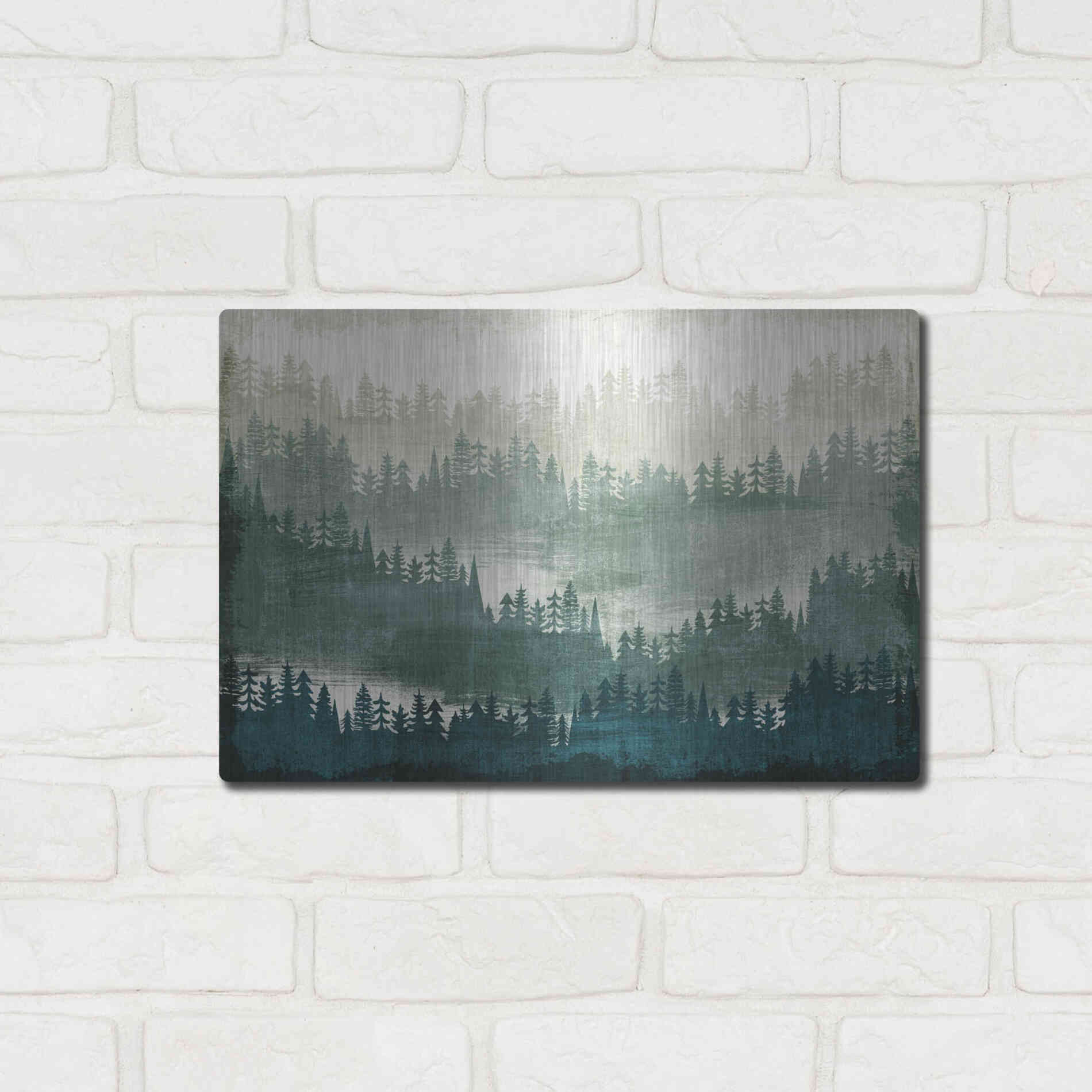 Luxe Metal Art 'Mountainscape' by Michael Mullan, Metal Wall Art,16x12