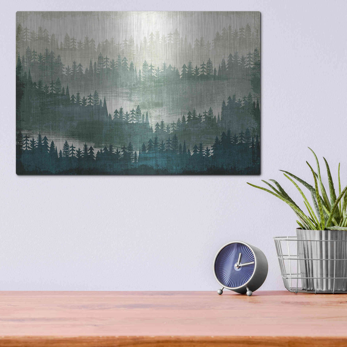 Luxe Metal Art 'Mountainscape' by Michael Mullan, Metal Wall Art,16x12