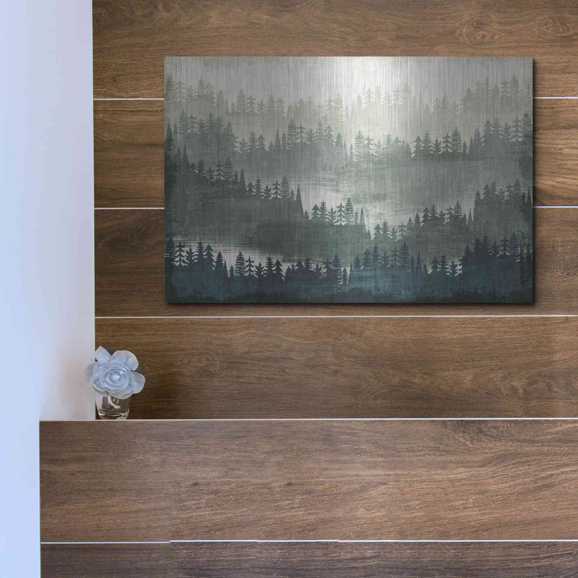 Luxe Metal Art 'Mountainscape' by Michael Mullan, Metal Wall Art,16x12