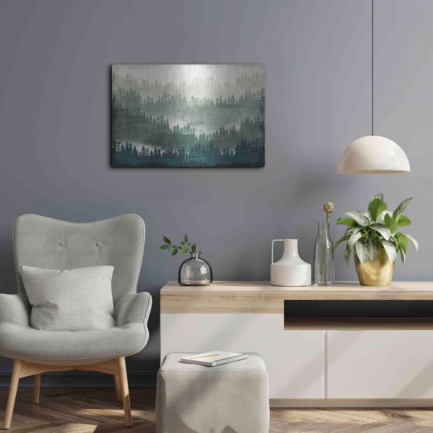 Luxe Metal Art 'Mountainscape' by Michael Mullan, Metal Wall Art,24x16