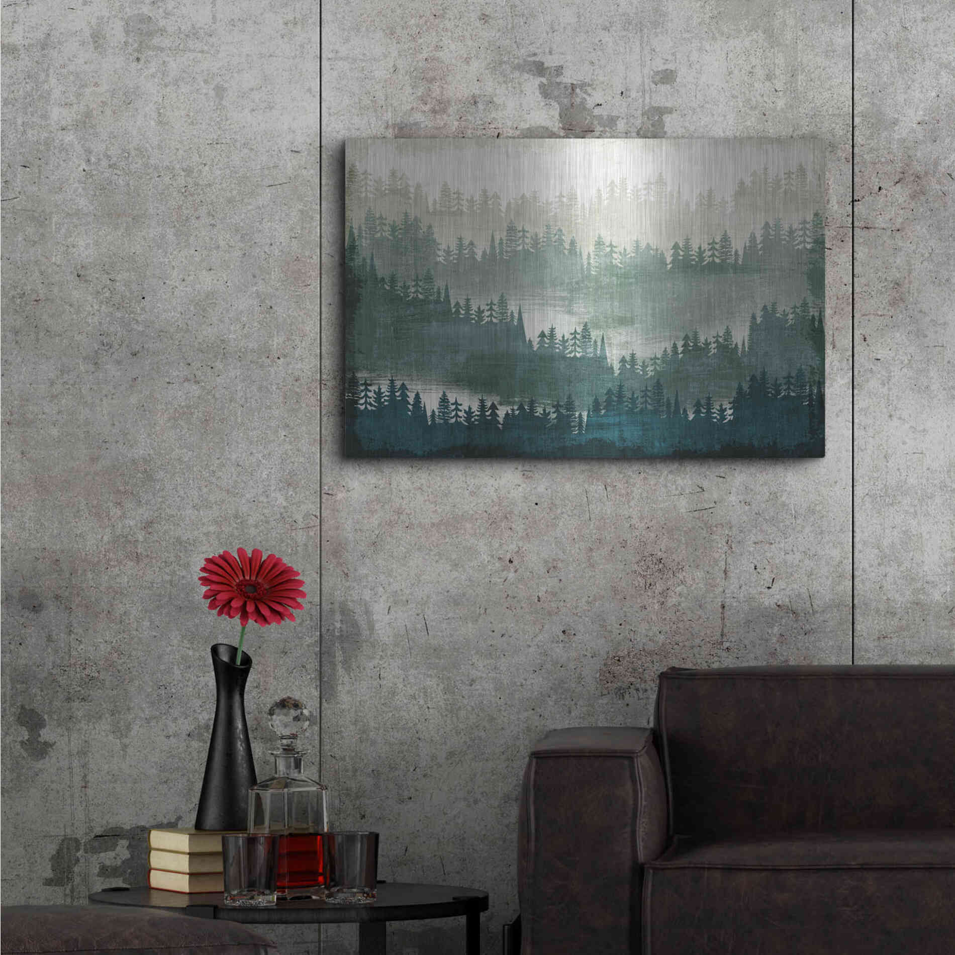 Luxe Metal Art 'Mountainscape' by Michael Mullan, Metal Wall Art,36x24